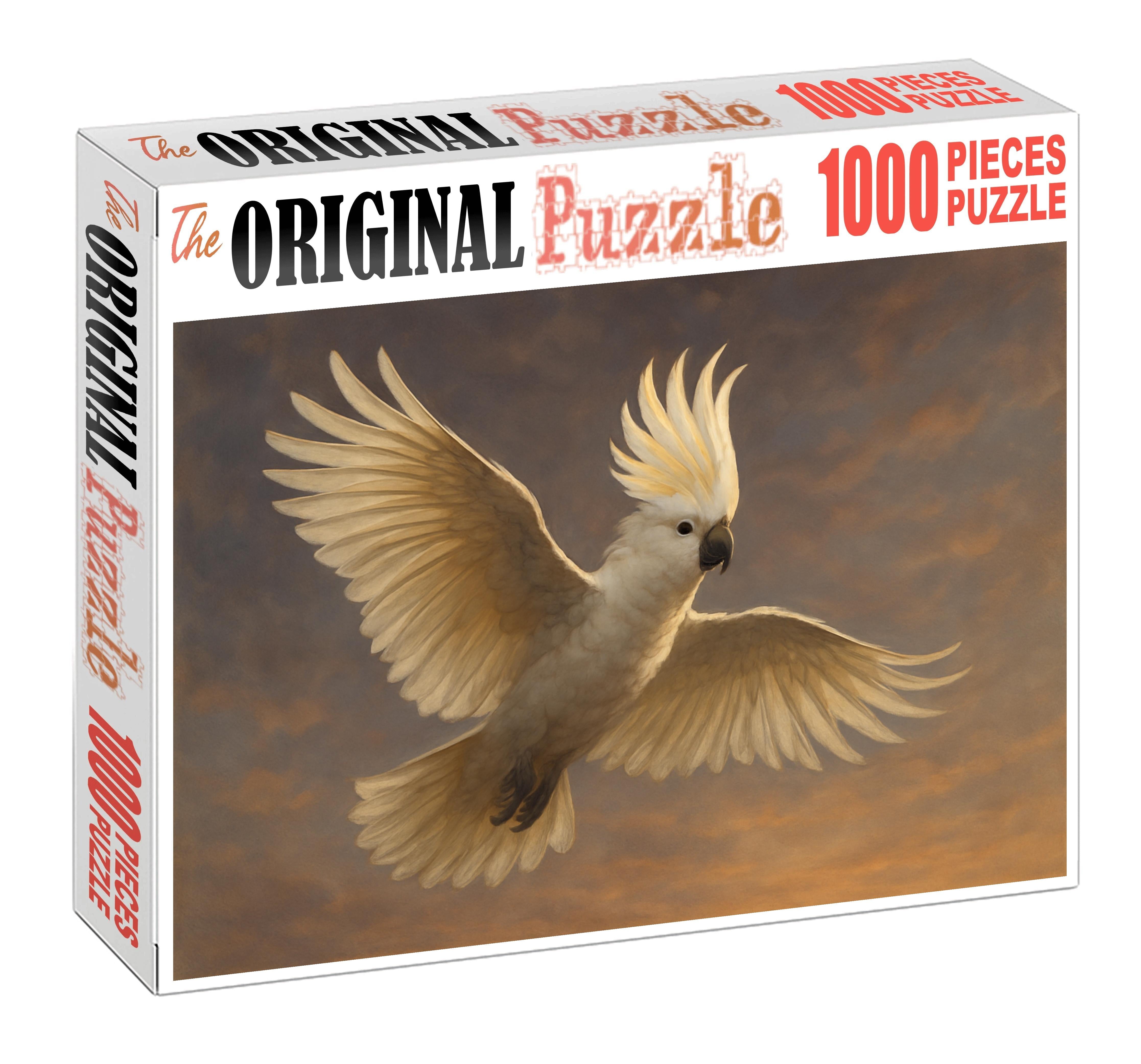 Ivory Crest Stalker Elegant Bird Of Prey With Distinctive Feathered Crown Mini Puzzle