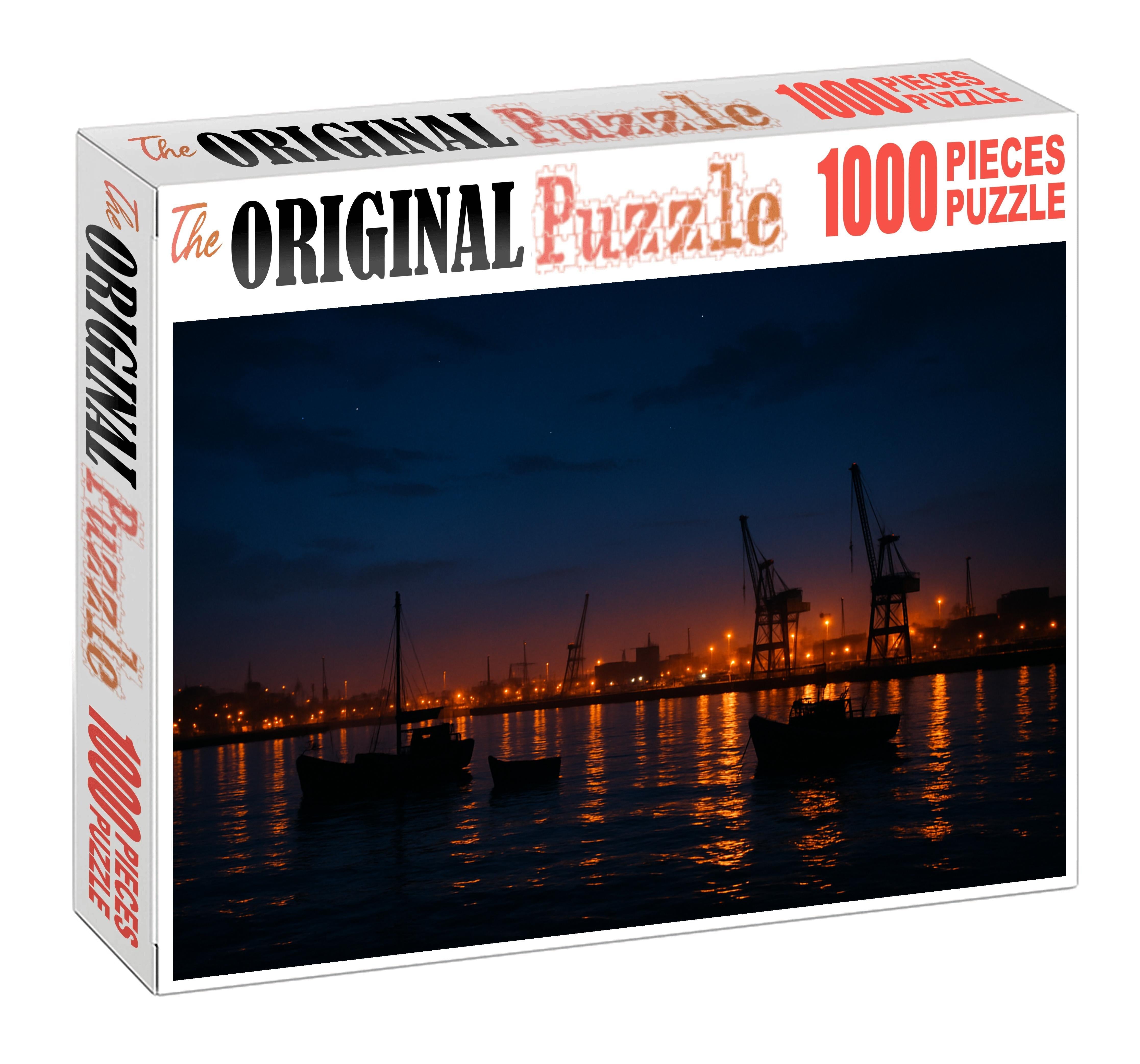 Twilight Urban Harbor Premium Puzzle Pieces