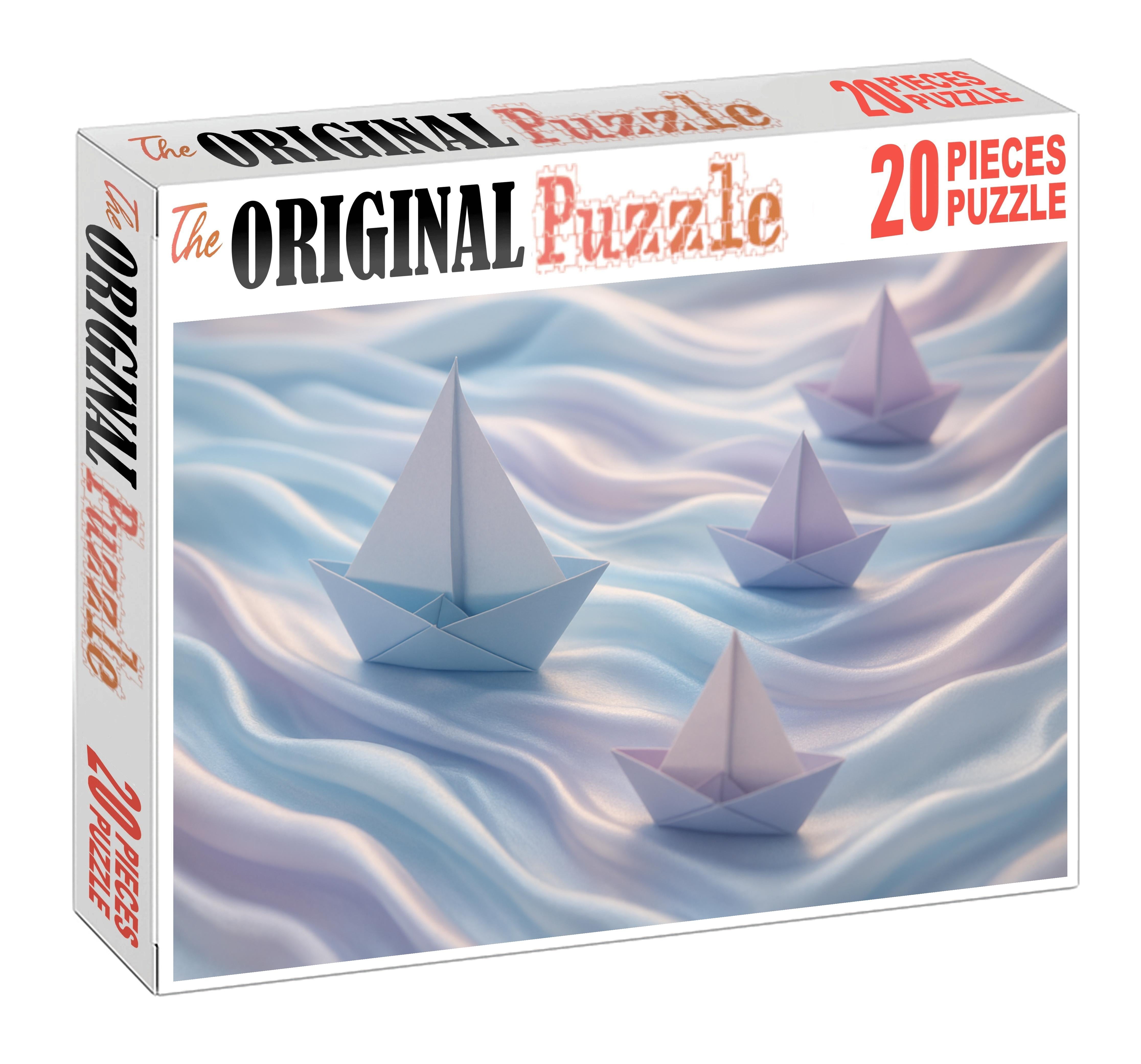 Origami Sailboats On A Ribbon River Puzzle Collection