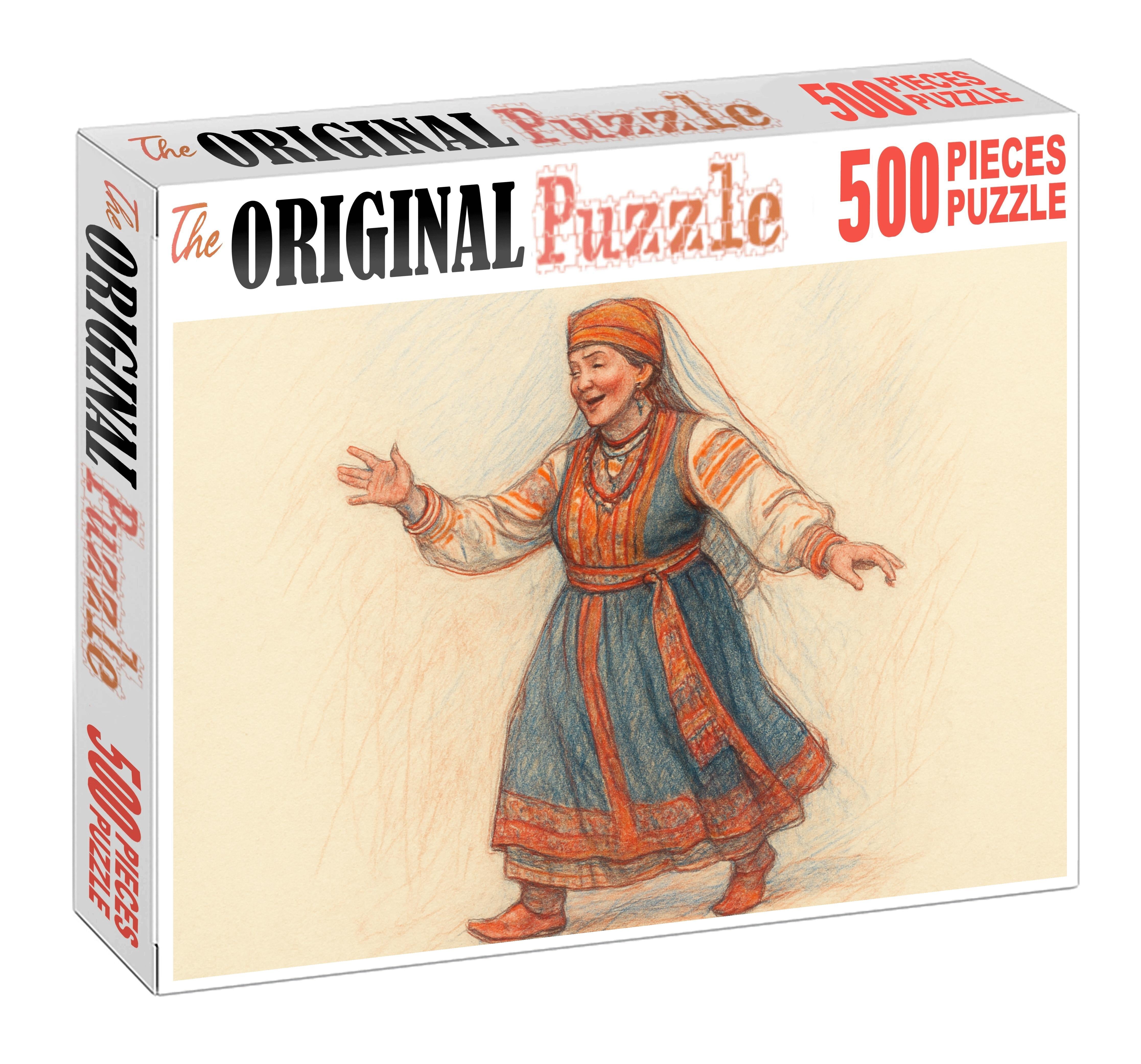 Cultural Festival Figure Study Contour Line Drawing In Colored Pencil Puzzle For Kids