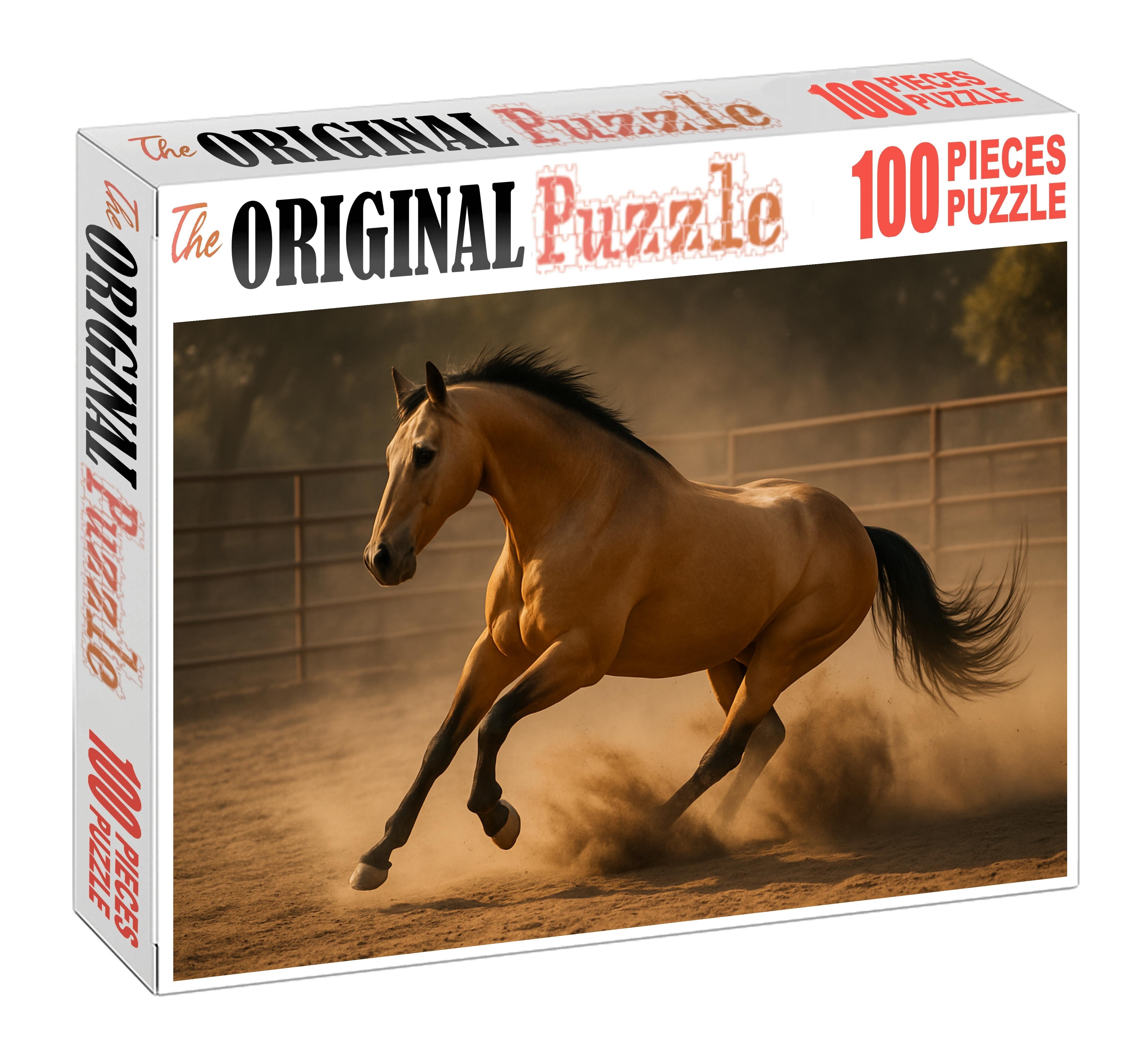 Emerald Spirit Stock Horse Vibrant Buckskin Gelding With Agile Frame Custom Jigsaw Puzzle