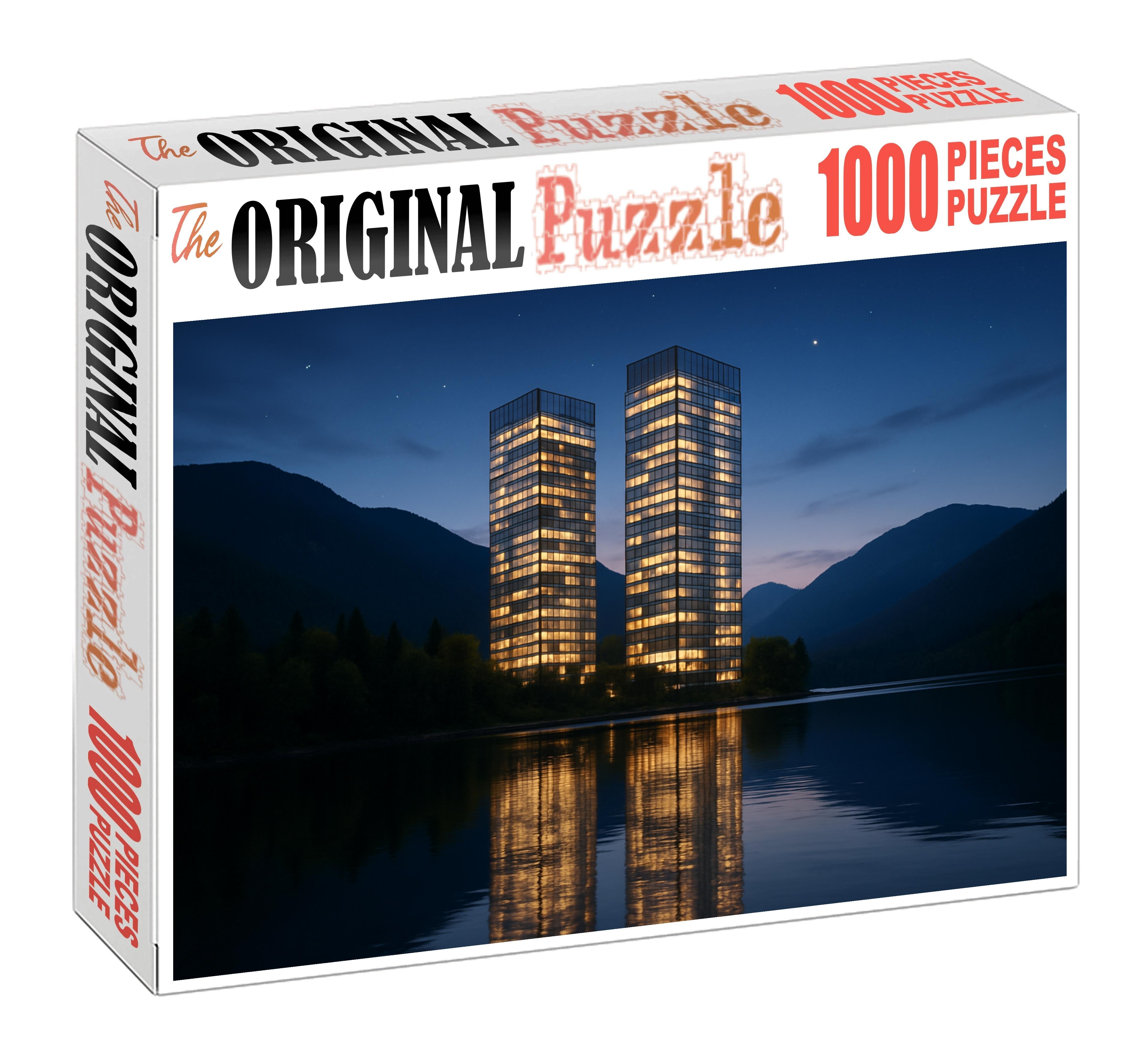 Vancouver Coal Harbour Skyline Waterfront High-rise Cluster With Natural Mountain Backdrop Puzzle Challenge