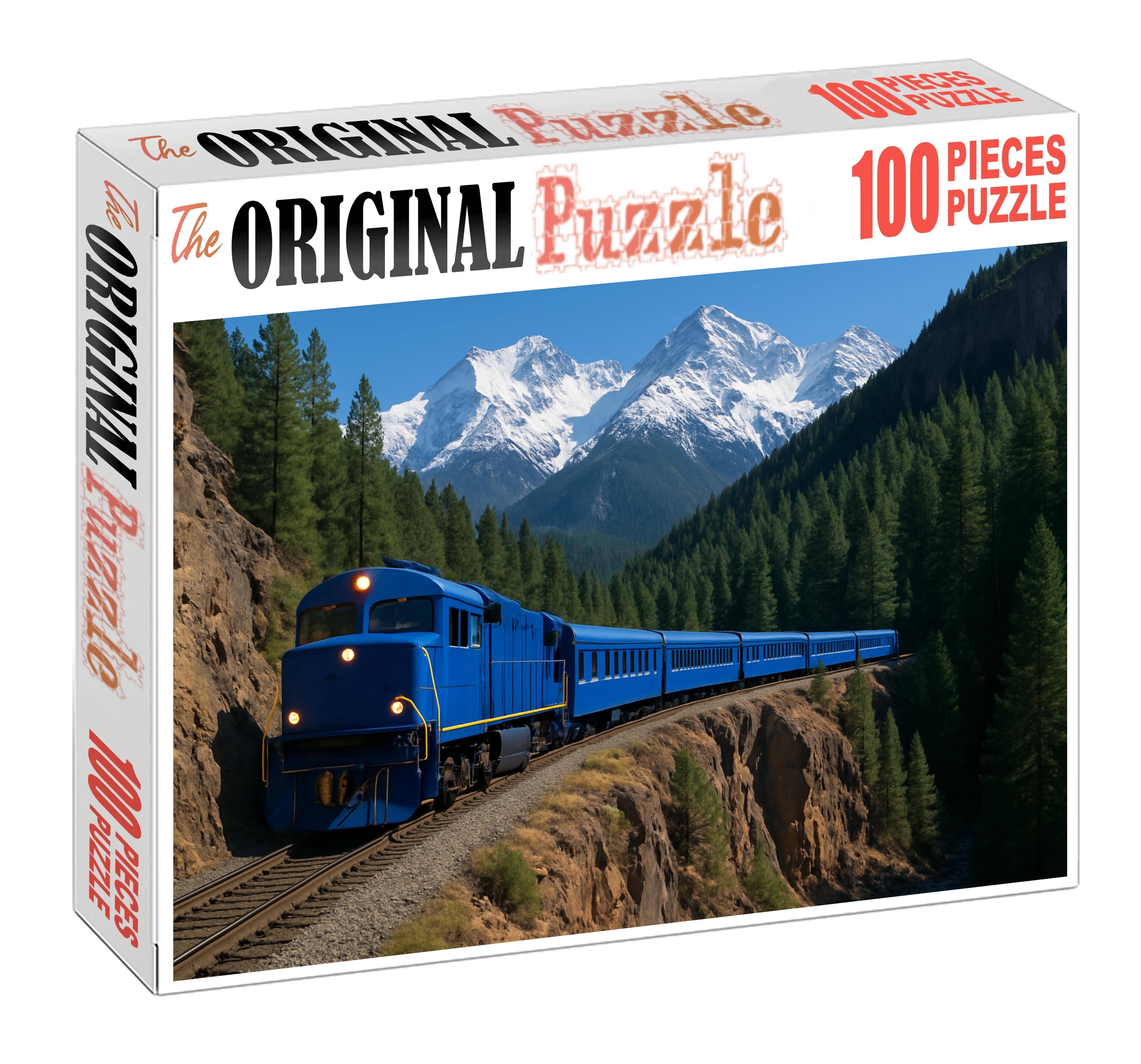 Cobalt Mountain Pass Train Articulated Diesel Railcar Designed For Rugged Terrains 20 Piece Puzzle