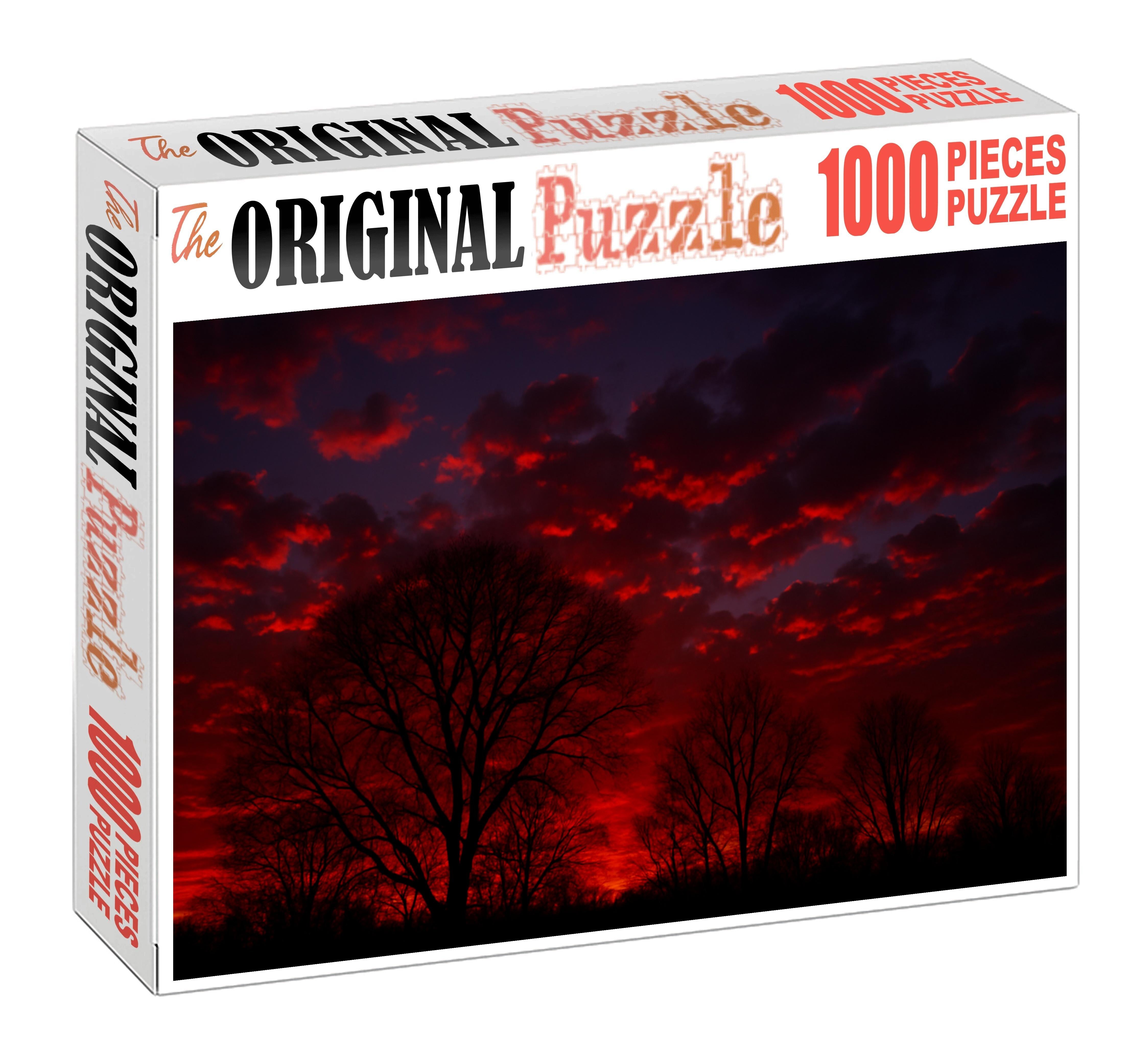 Crimson Silhouette Arch 1000 Piece Puzzle