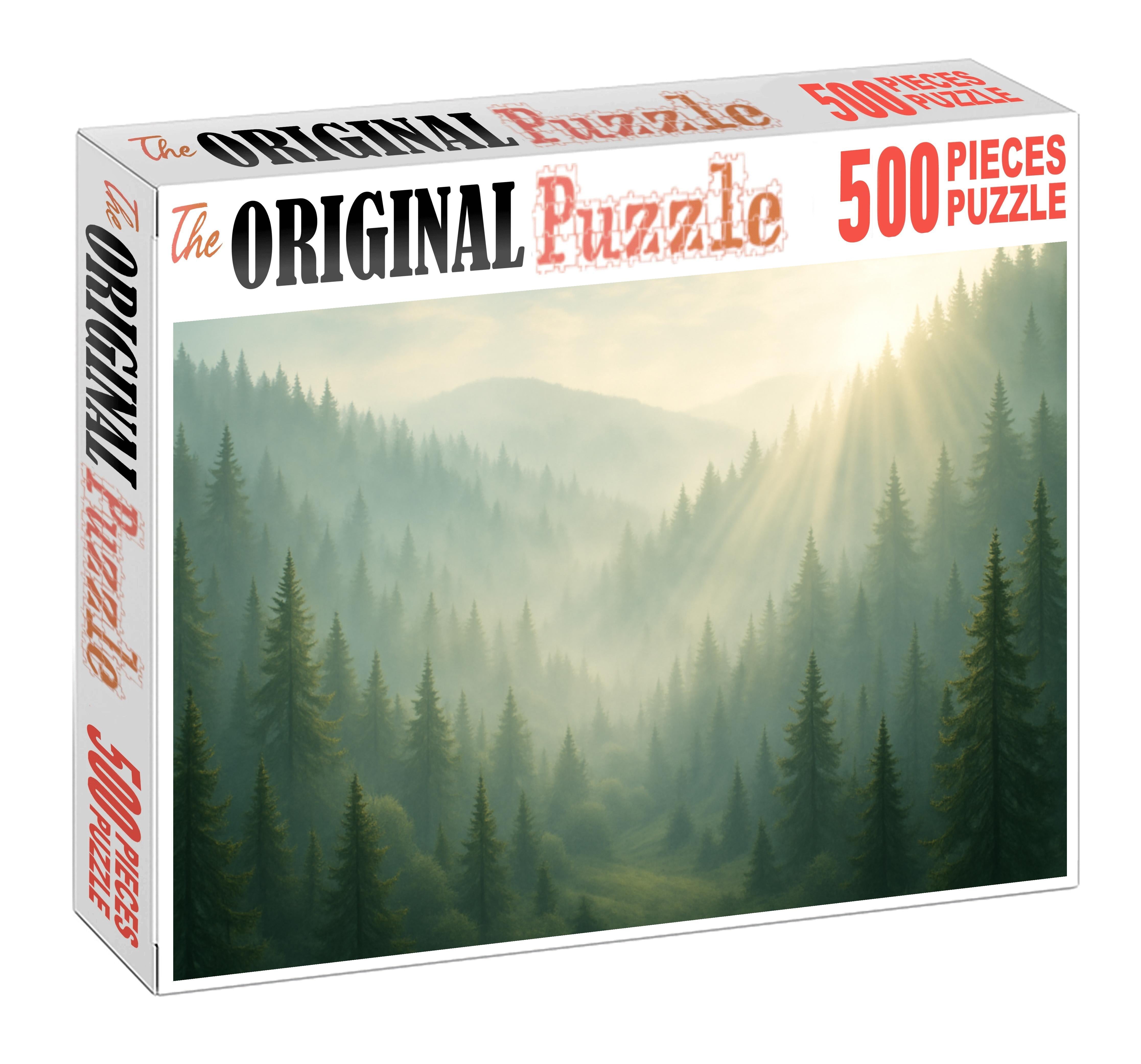 Verdant Hillocks With Misty Veil Large Format Puzzle