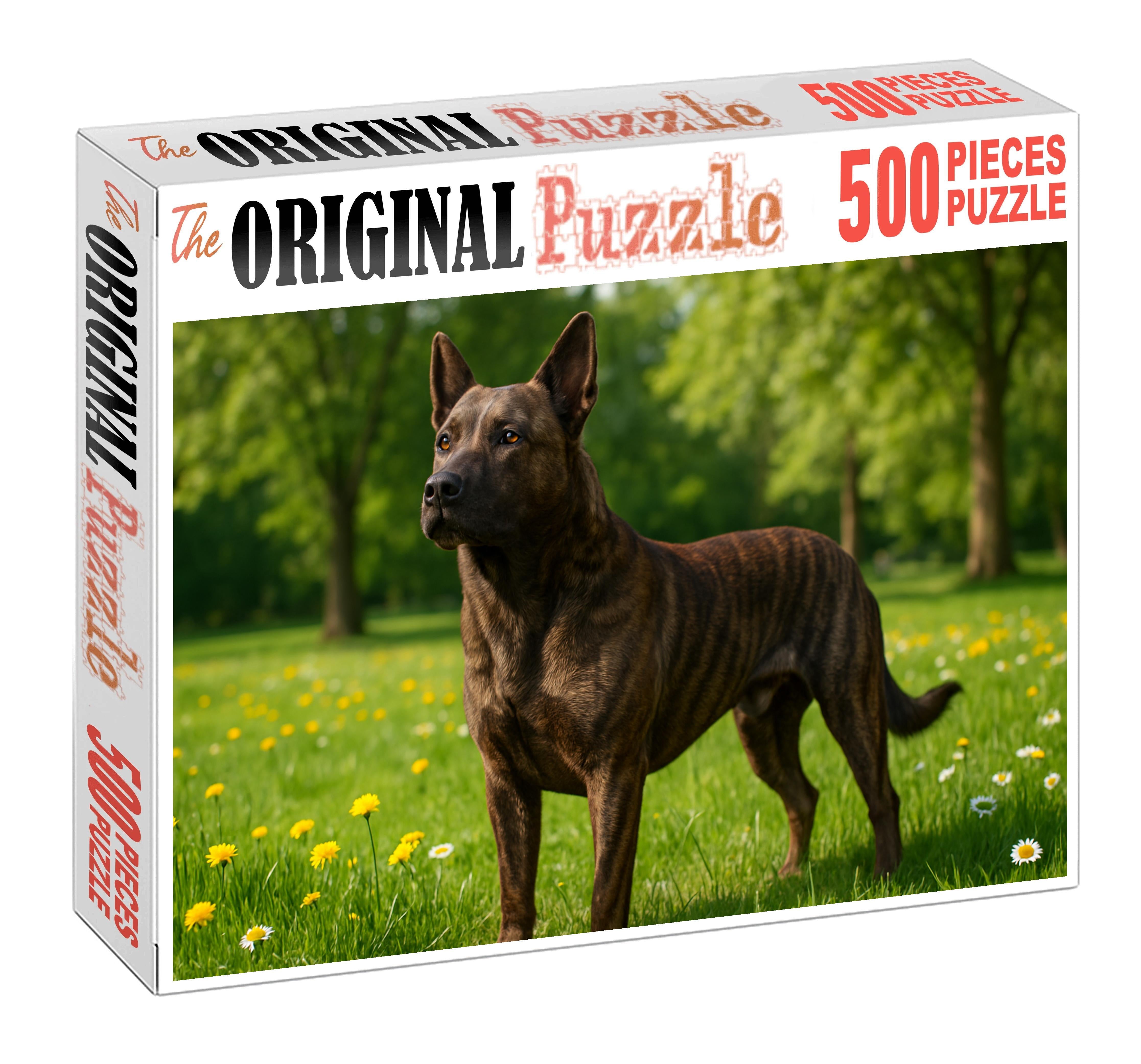 Dusky Brindle Striped Coat Protector With Loyal Heart Custom Jigsaw Puzzle