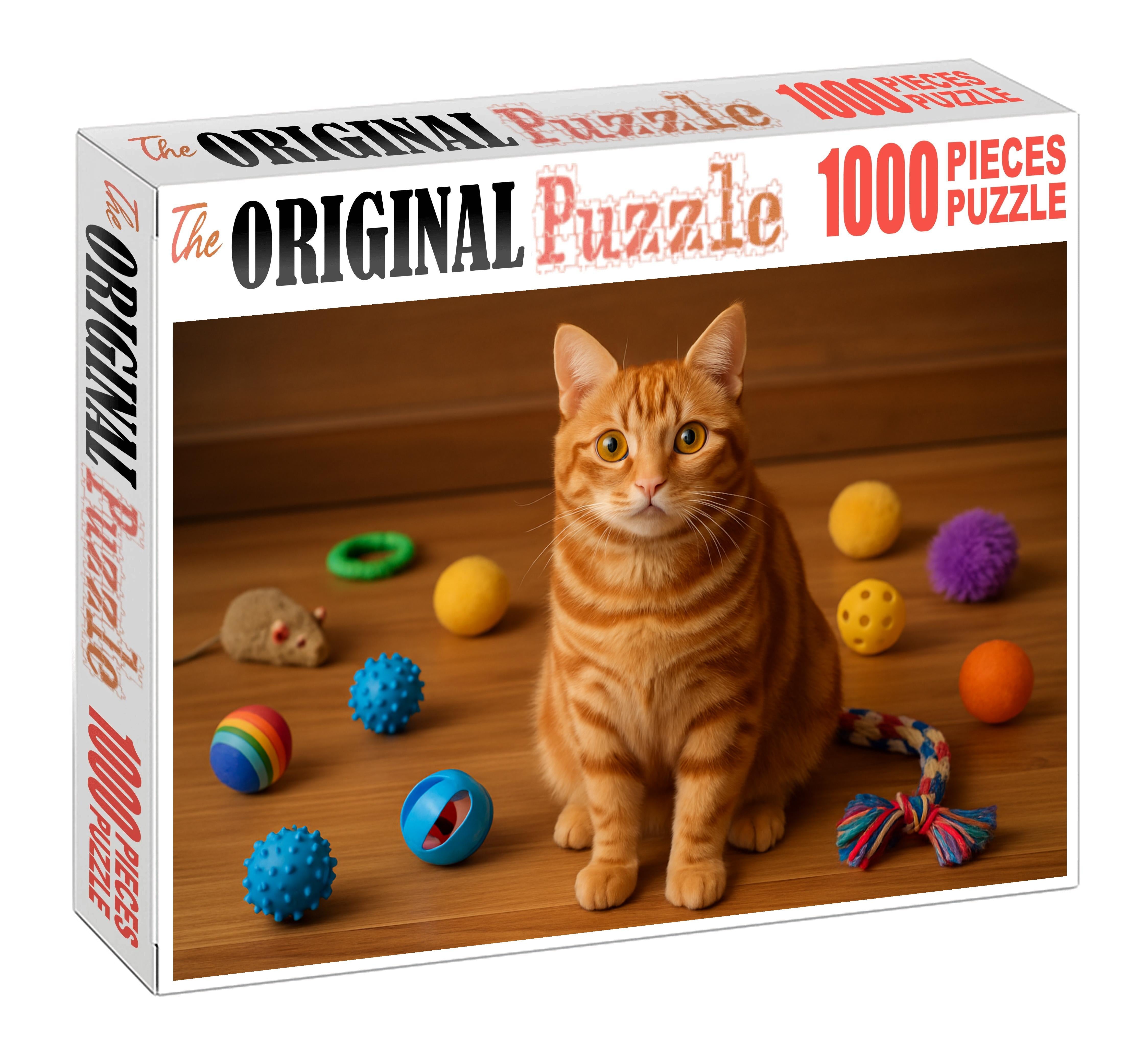 Crimson Flicker Vibrant Red-tabby With Spirited Charisma 20 Piece Puzzle