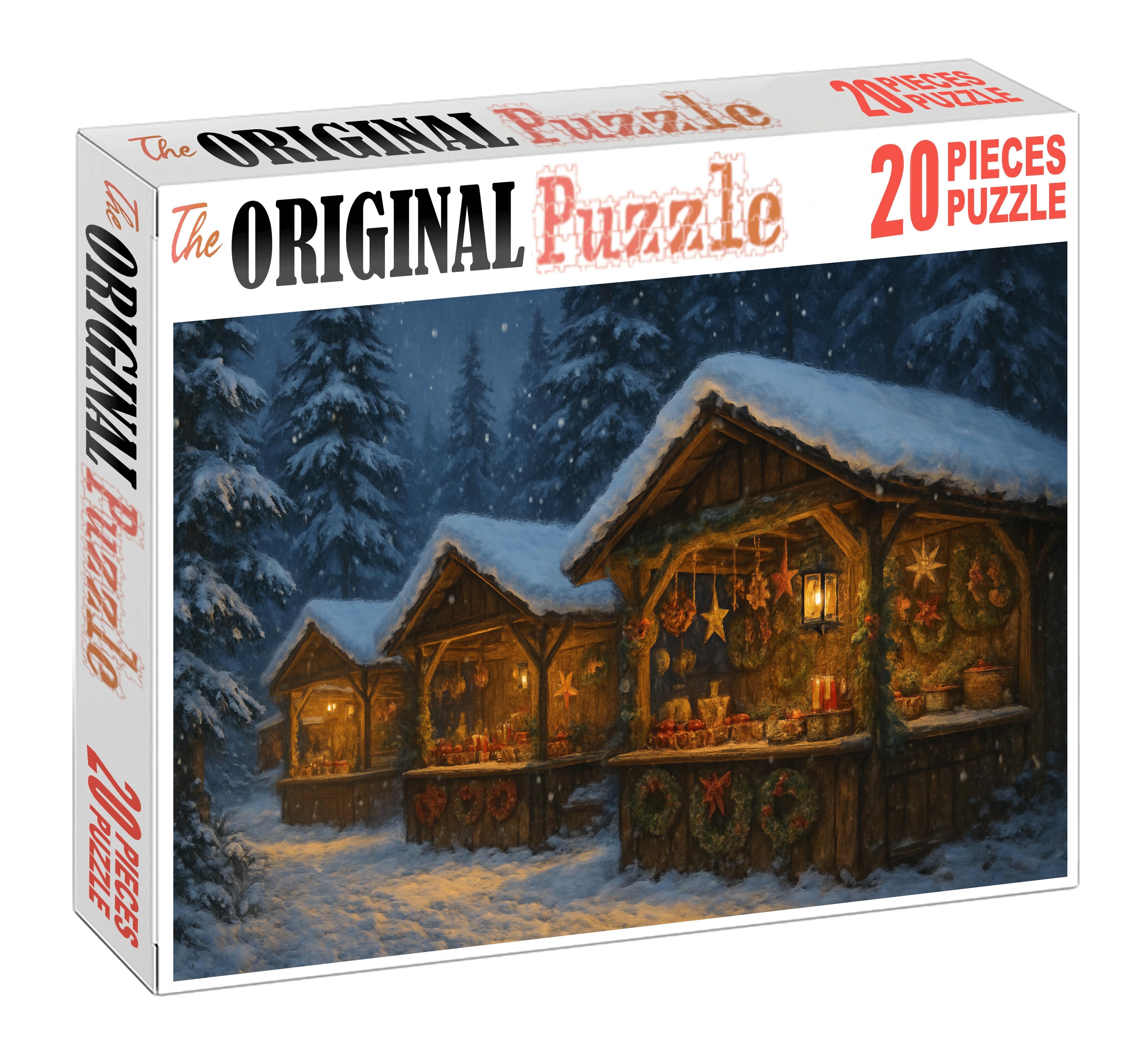 Frosted Pinewood Market Evergreen Canopies And Handmade Treasures 100 Piece Puzzle