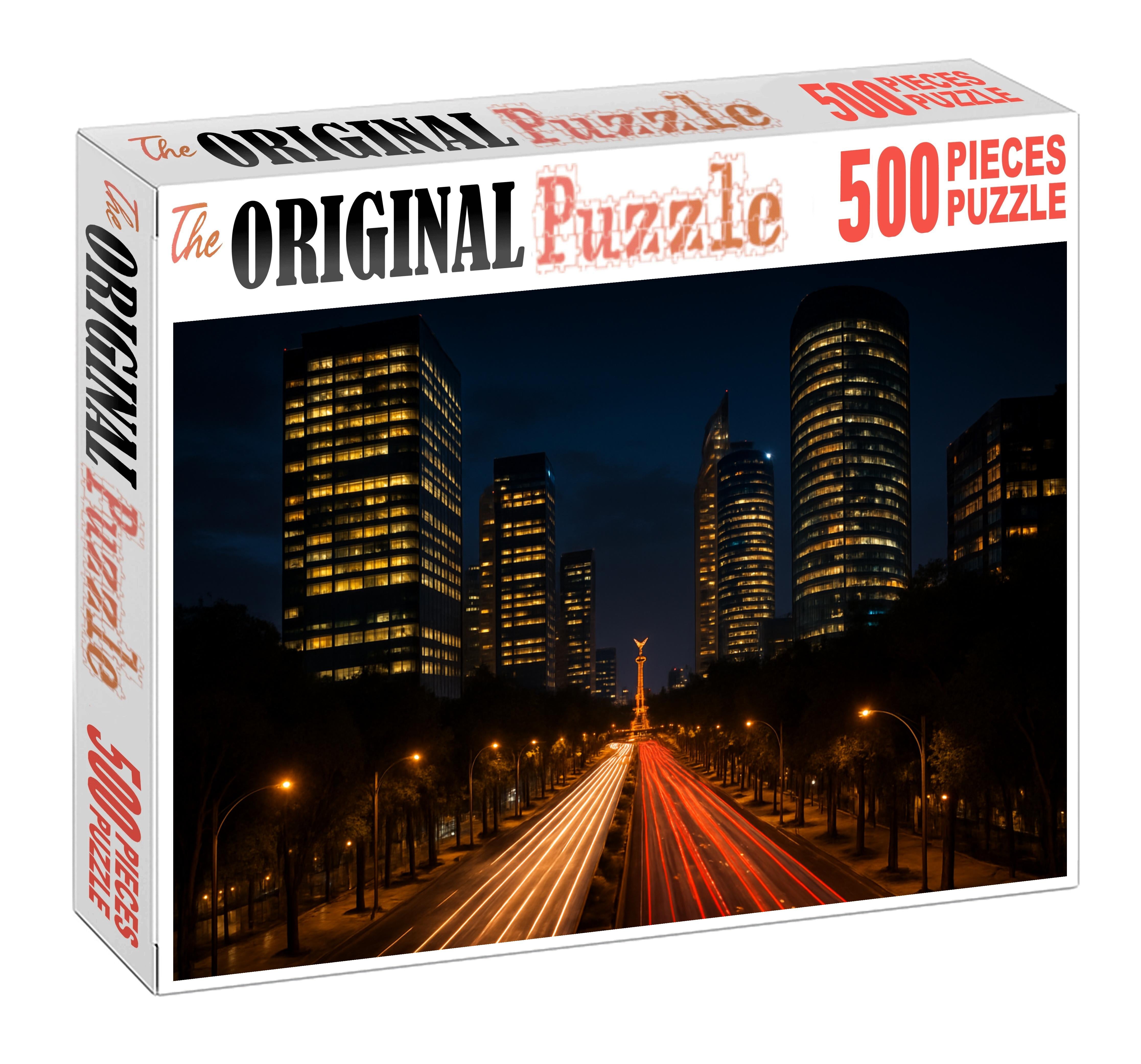 Mexico City Reforma Skyline Dynamic Avenue Of Modernism 100 Piece Puzzle