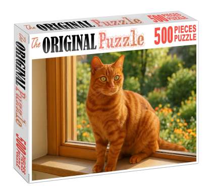 Copper Gleam Shining Copper-toned Cat With Bold Personality 20 Piece Puzzle