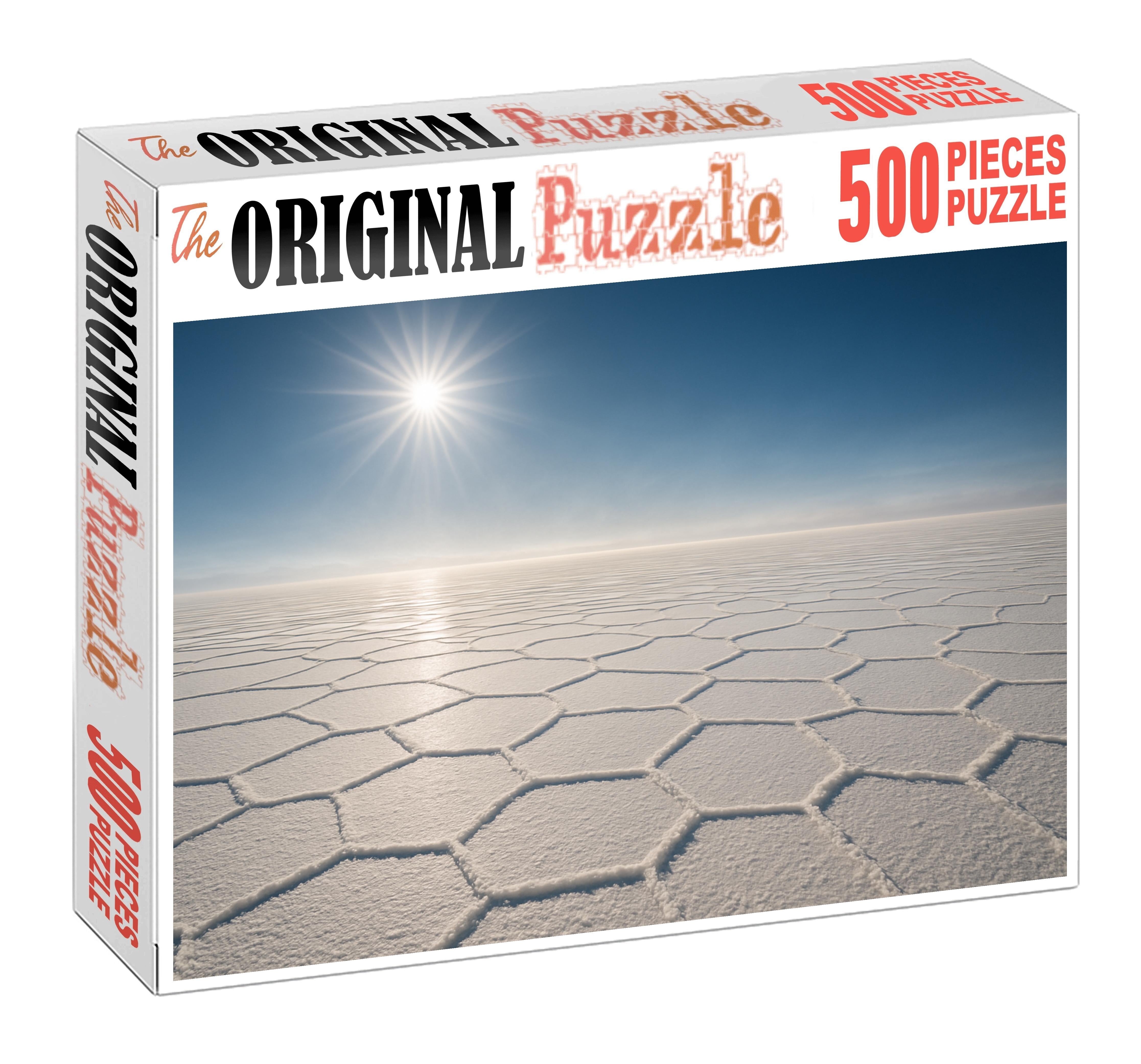 Saltpan Mirror White Flats Reflecting Distant Heat Waves Puzzle For Kids