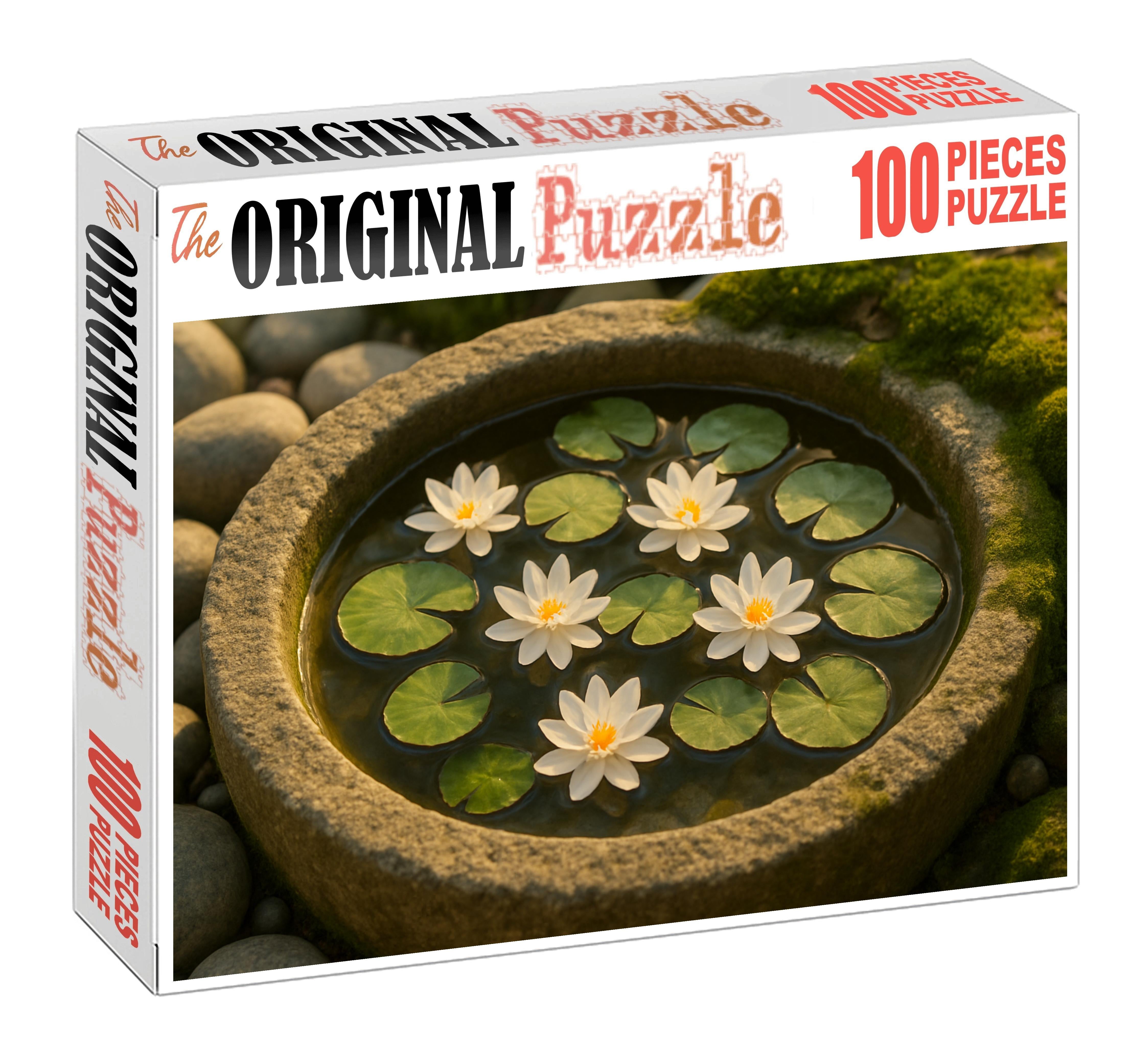 Serene Water Garden Nook Floating White And Green Blooms With Lily Pads Family Puzzles