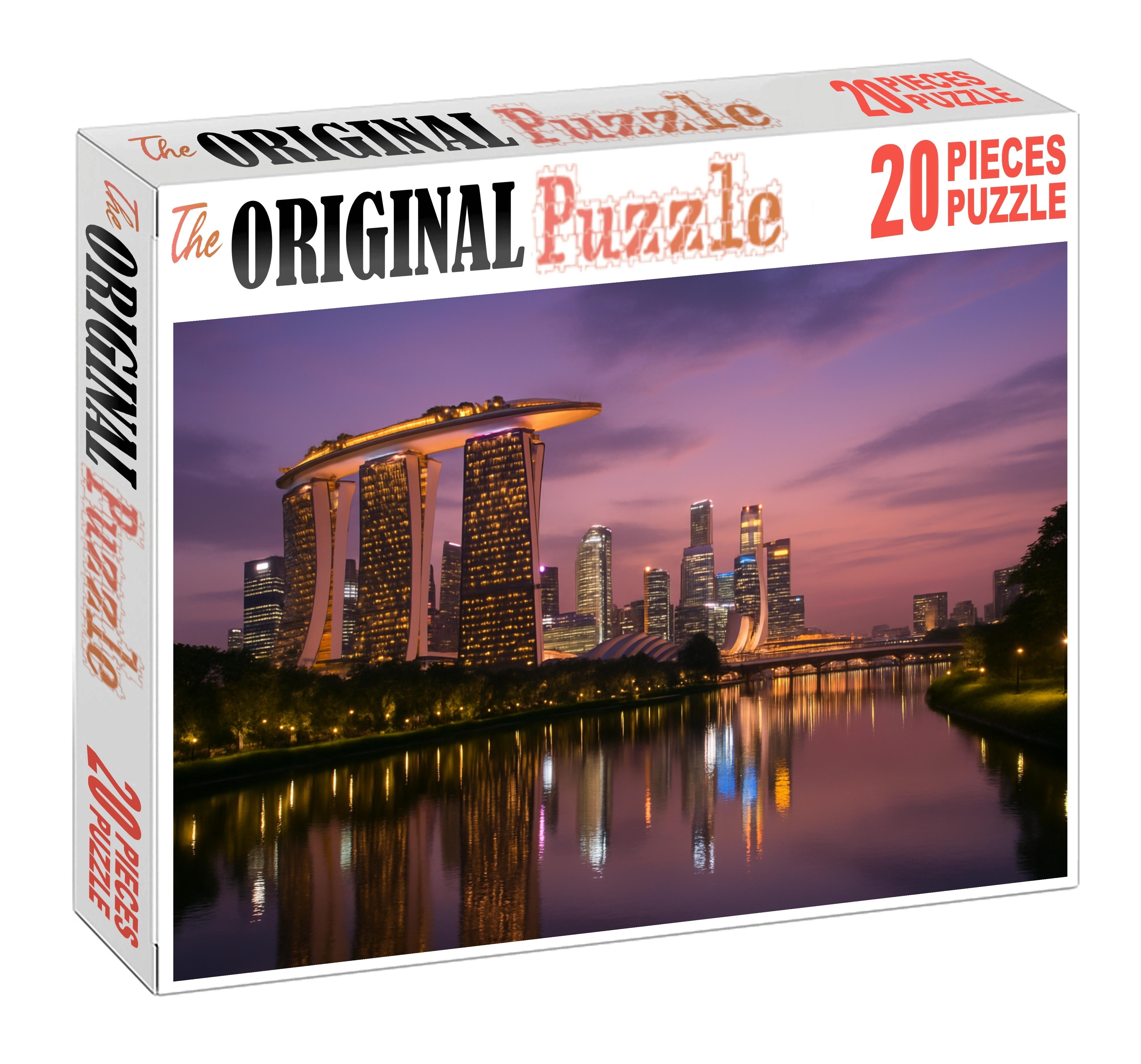 Singapore Marina Bay Skyline Futuristic Waterfront Cluster With Marina Bay Sands Easy Puzzles