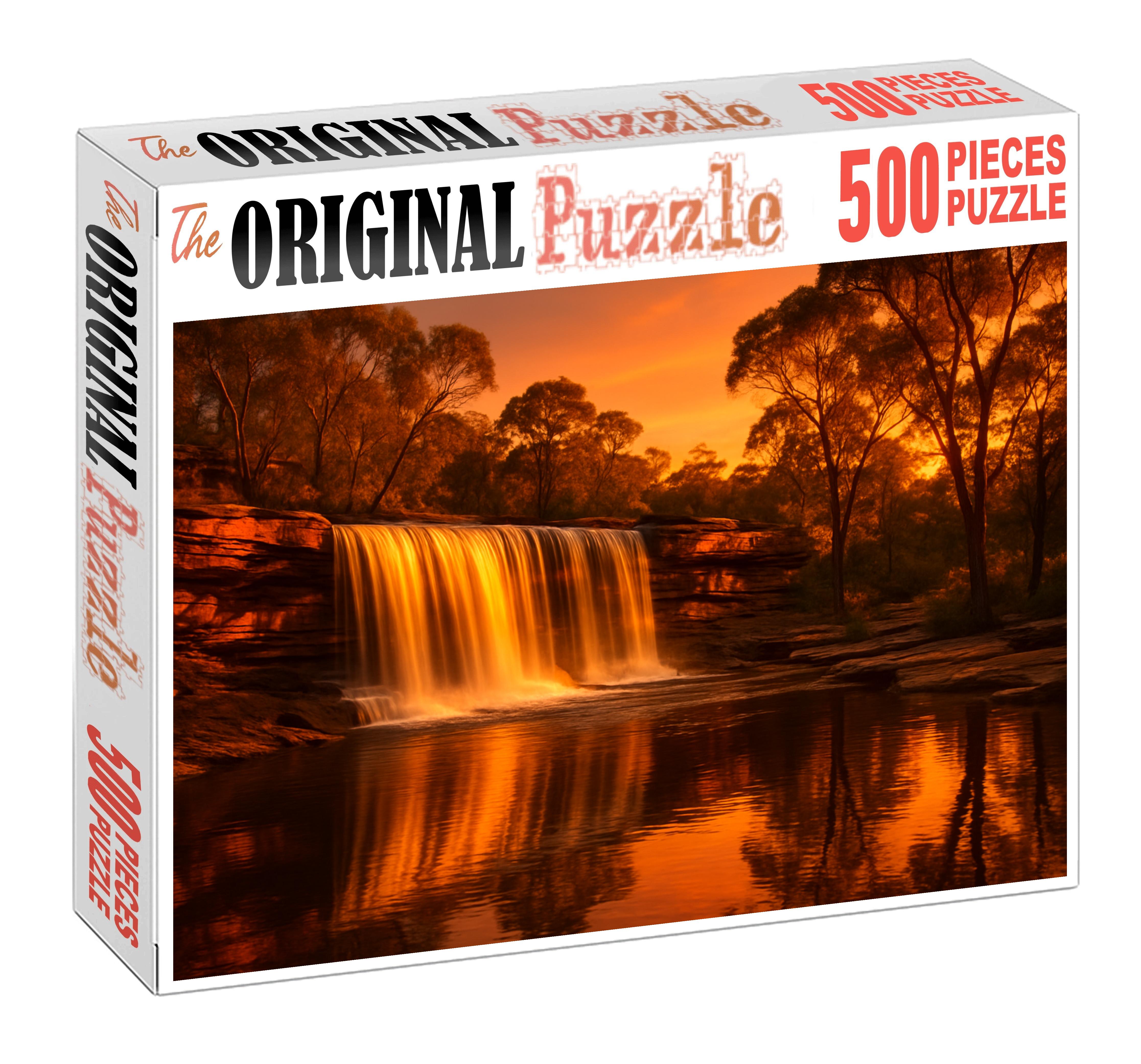 Sunset Amber Curtain Custom Jigsaw Puzzle