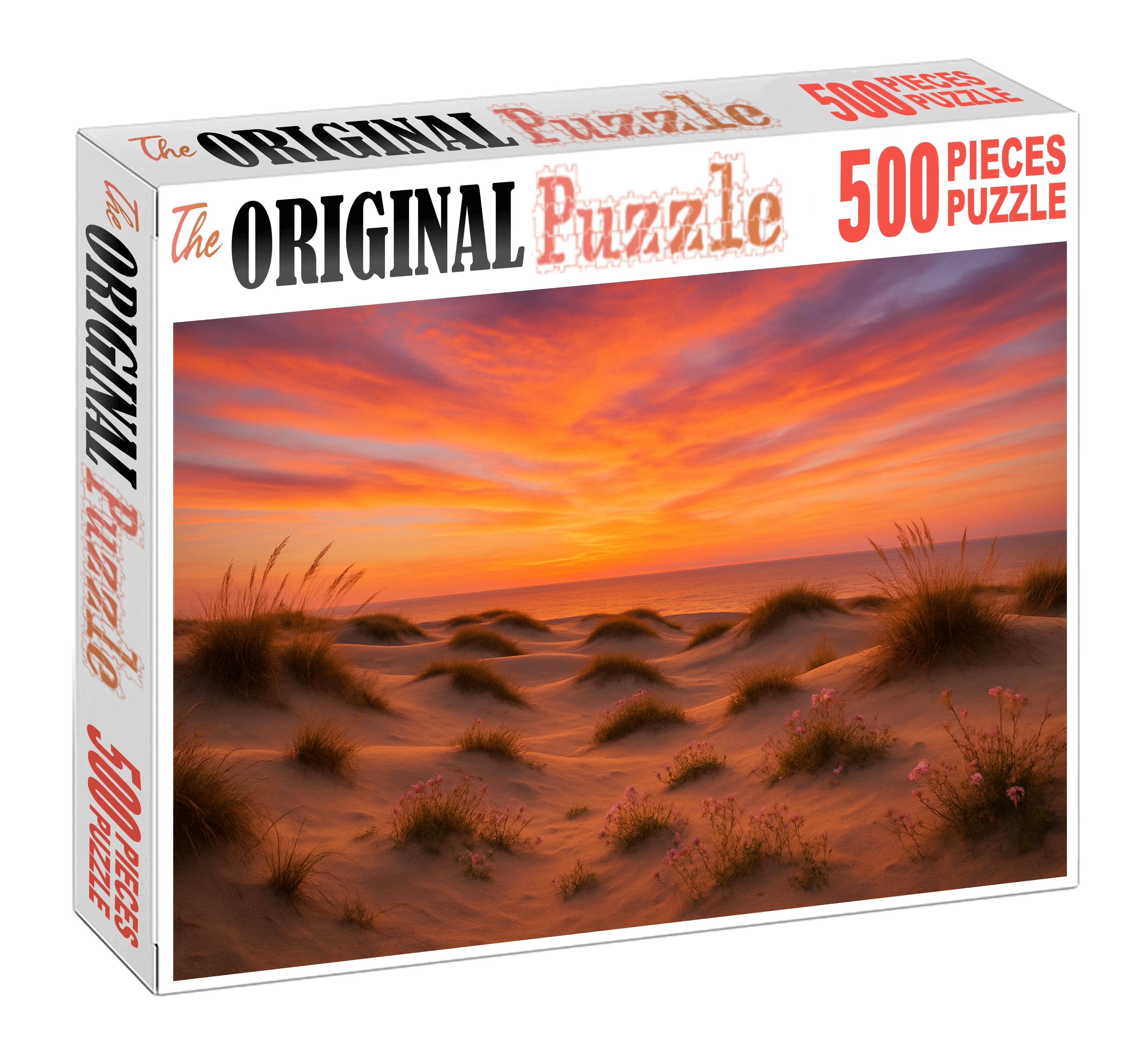 Amber Dunes Beach Rolling Sand Hills And Soft Sunset Glow Easy Puzzles