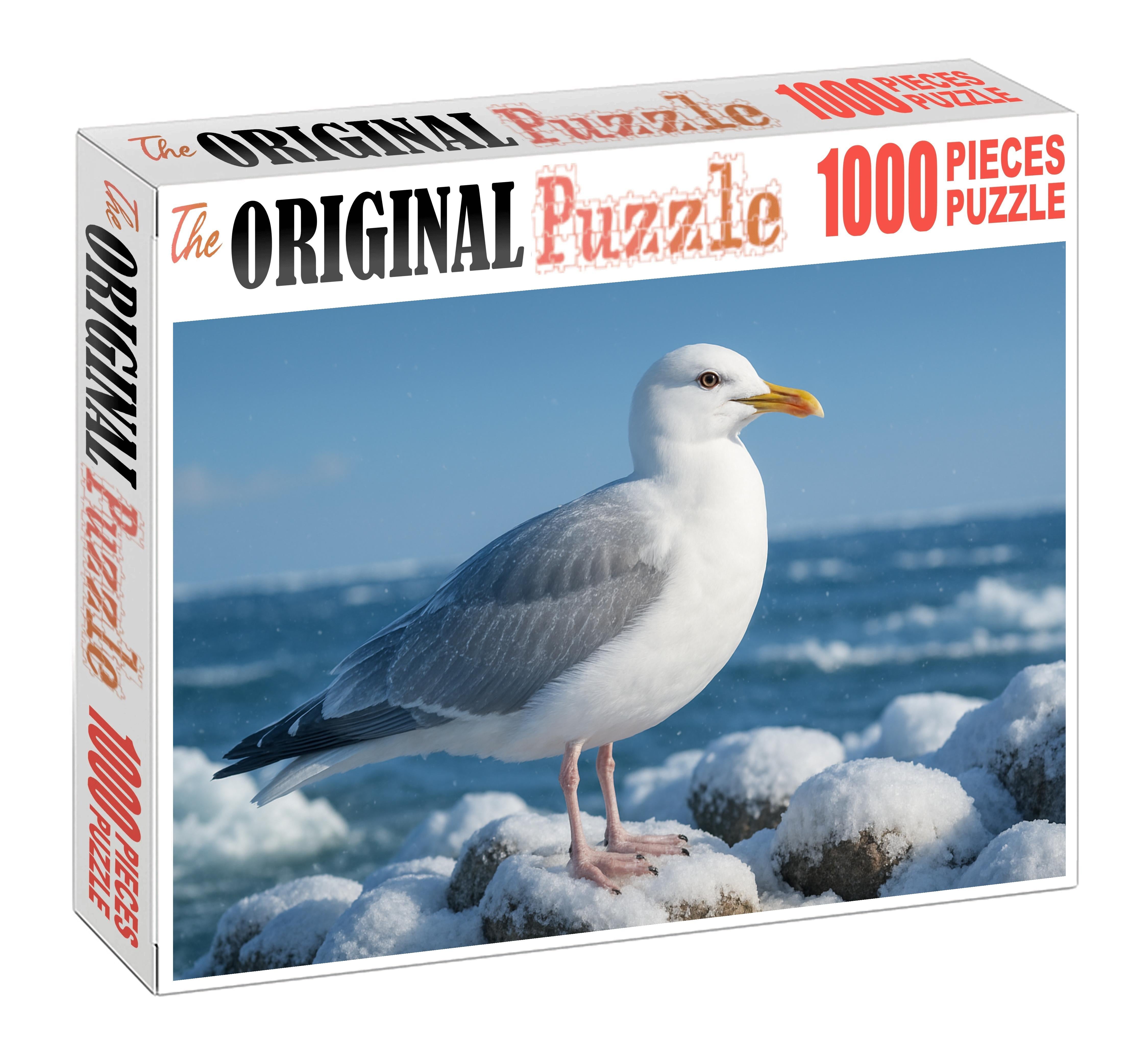 Glacier Gull The Stark Elegance Of Icy Shores Unique Puzzle Design