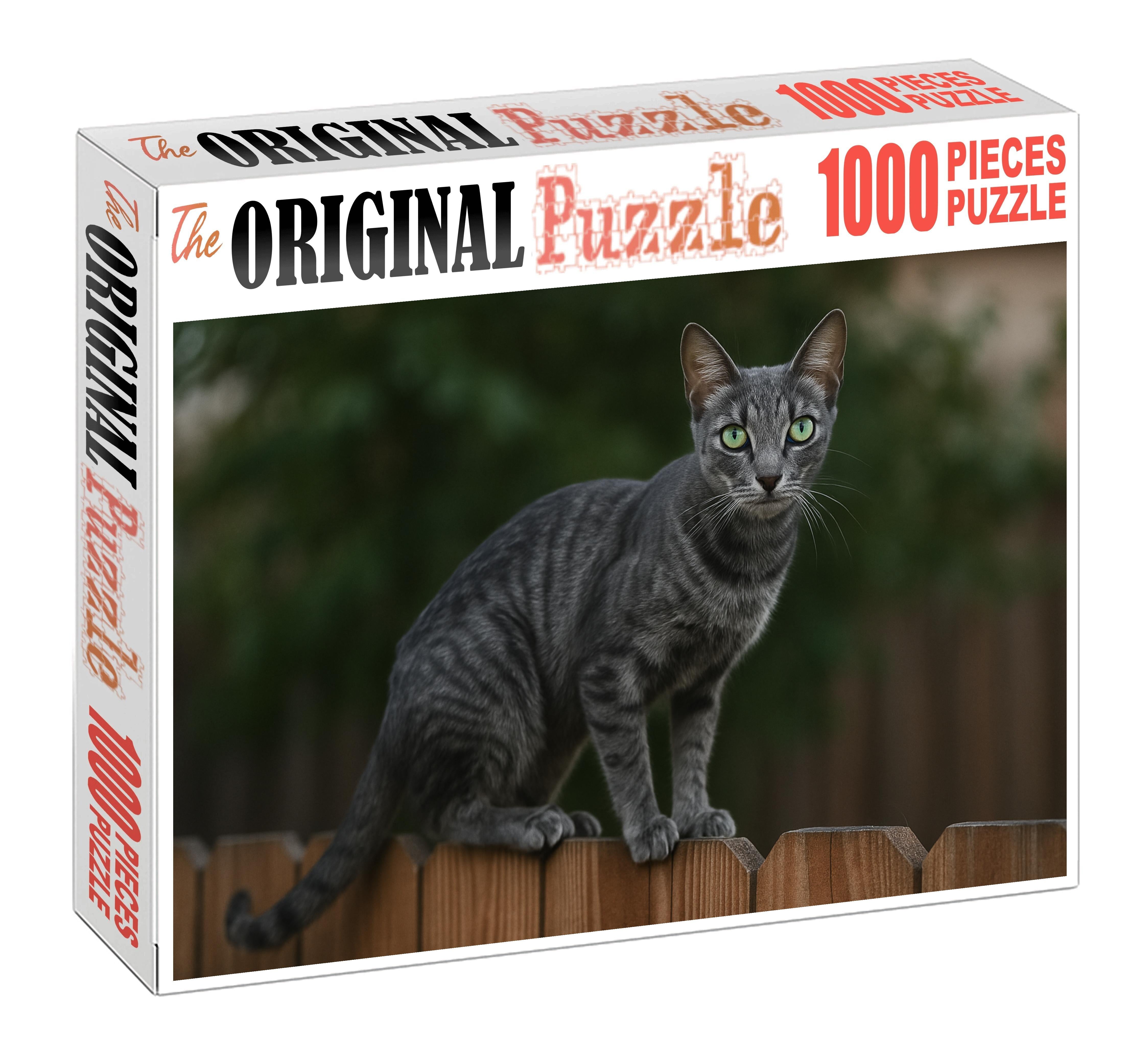 Graphite Stripe Sleek Shorthaired Cat With Inquisitive Spirit 1000 Piece Puzzle