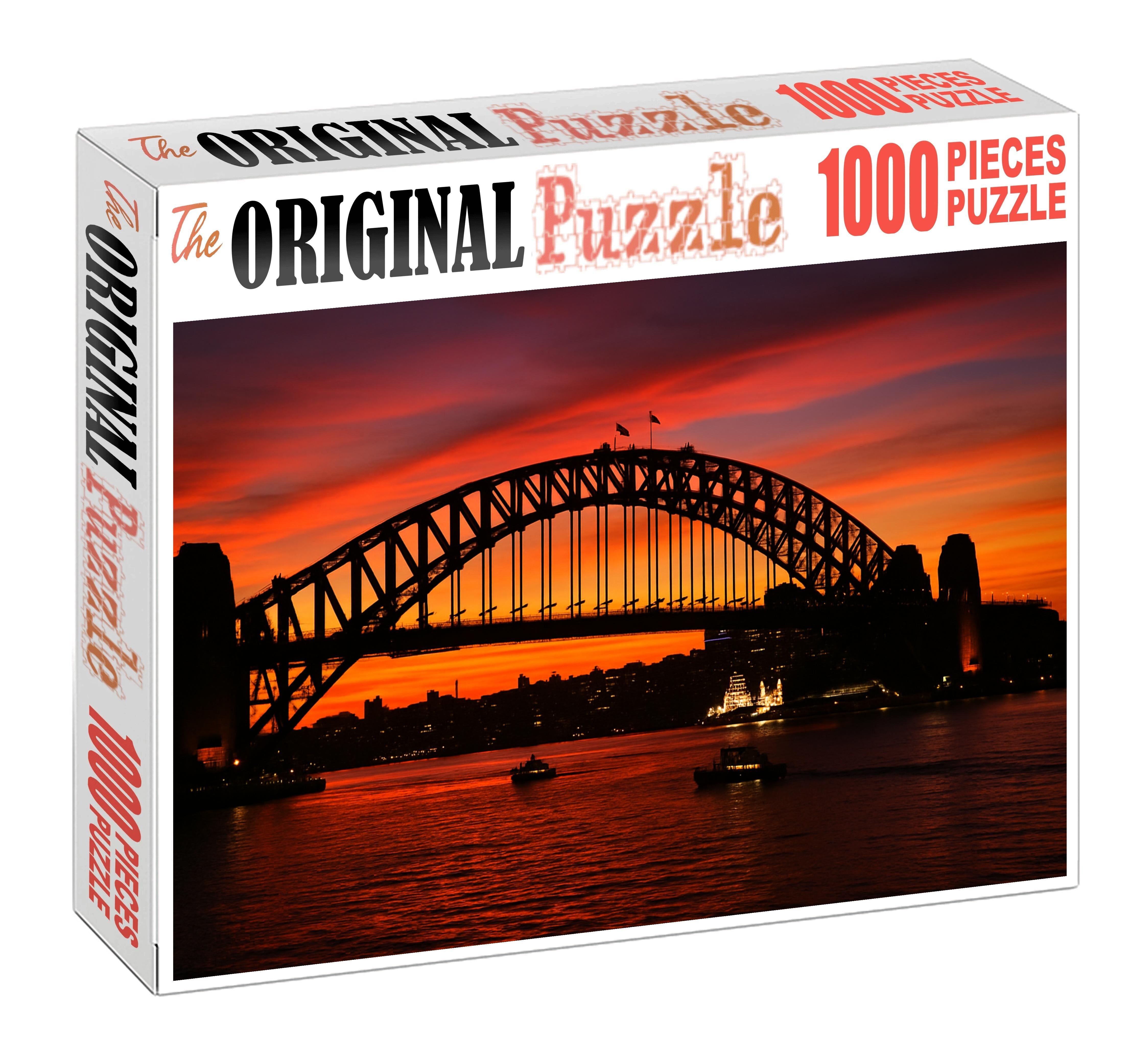 Sydney Harbour Bridge Sydney Australia Recognized By 8005 Globally As A Monumental Steel Arch Custom Jigsaw Puzzle