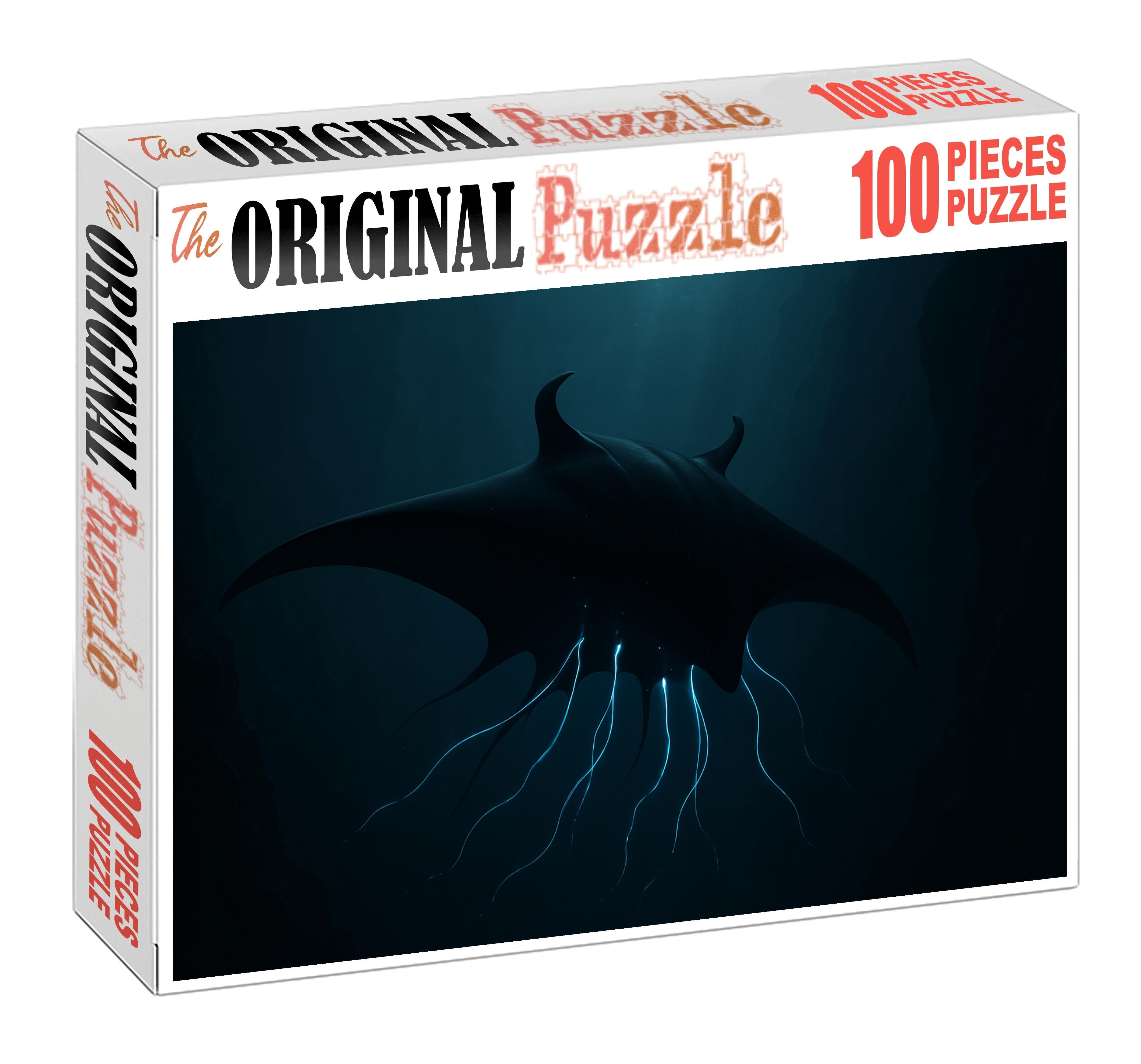 Obsidian Manta Abyssal Glider With Shadow Tendrils Premium Puzzle Pieces
