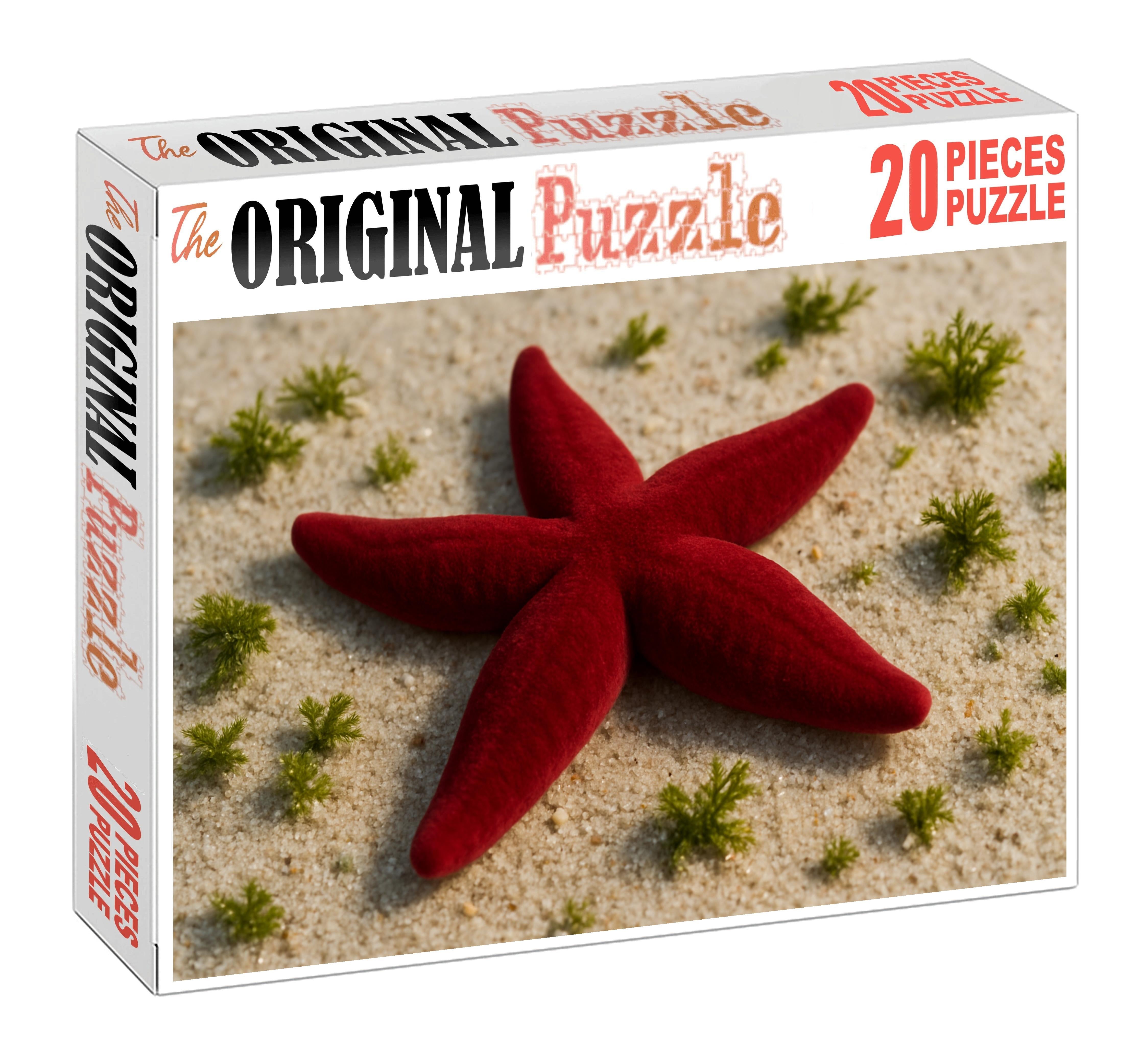 Crimson Velvet Sea Star Soft-bodied Predator With Radiating Arms Mini Puzzle