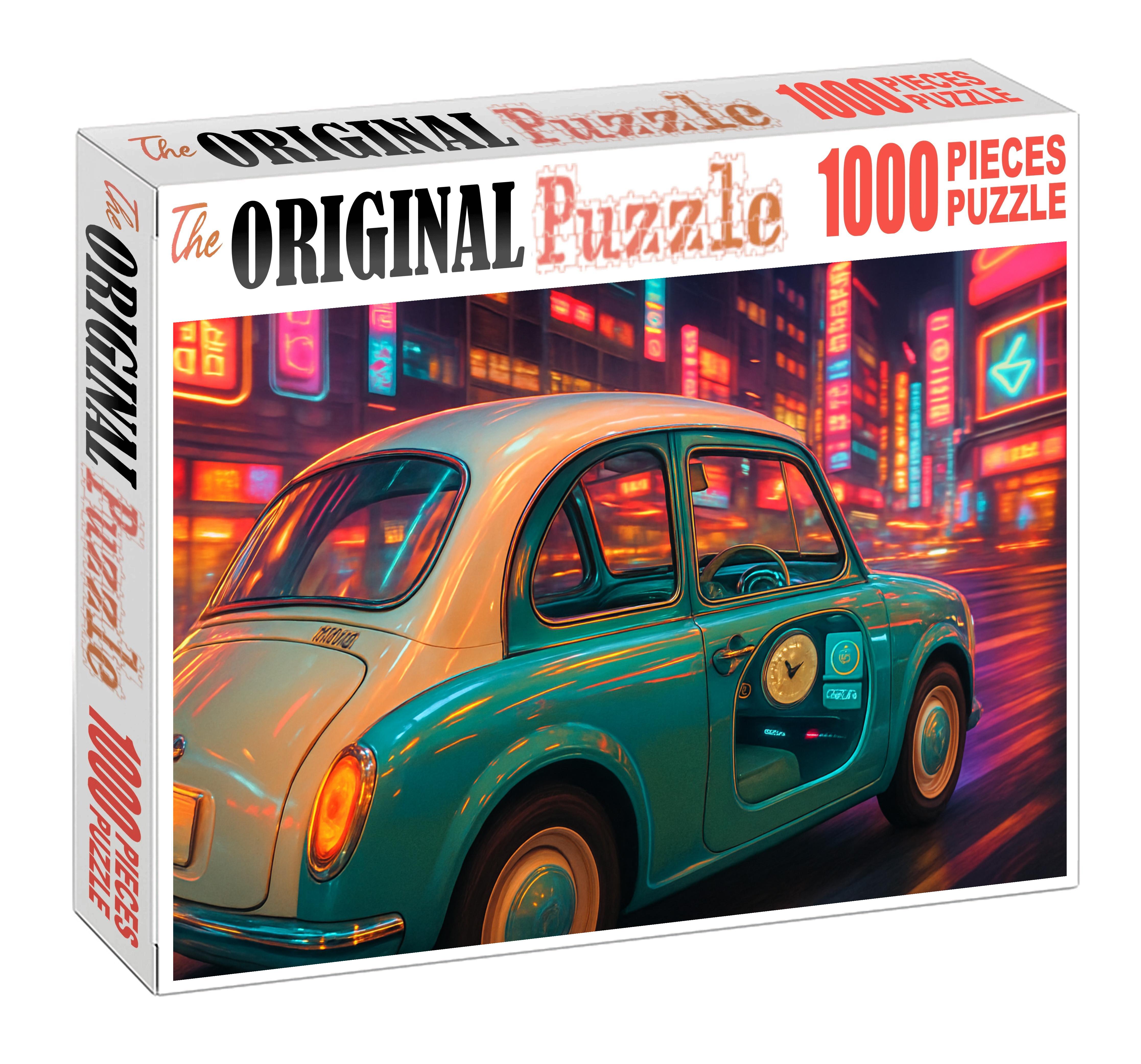 Silhouette Mirage Retro-futuristic Urban Flyer Custom Jigsaw Puzzle