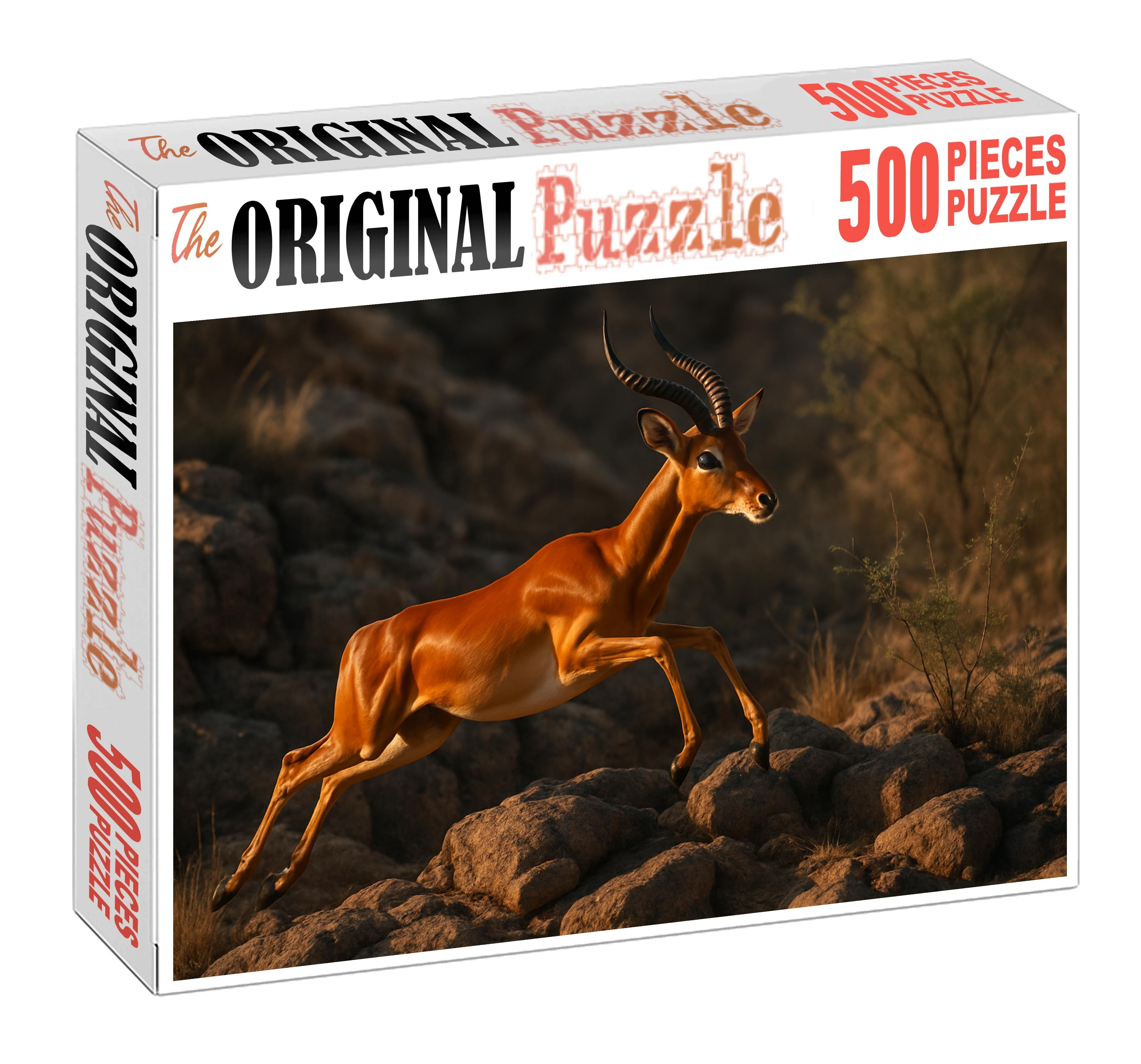 Copper Ridge Antelope Agile Herbivore With Copper-hued Coat And Elevated Leap Puzzle Collection