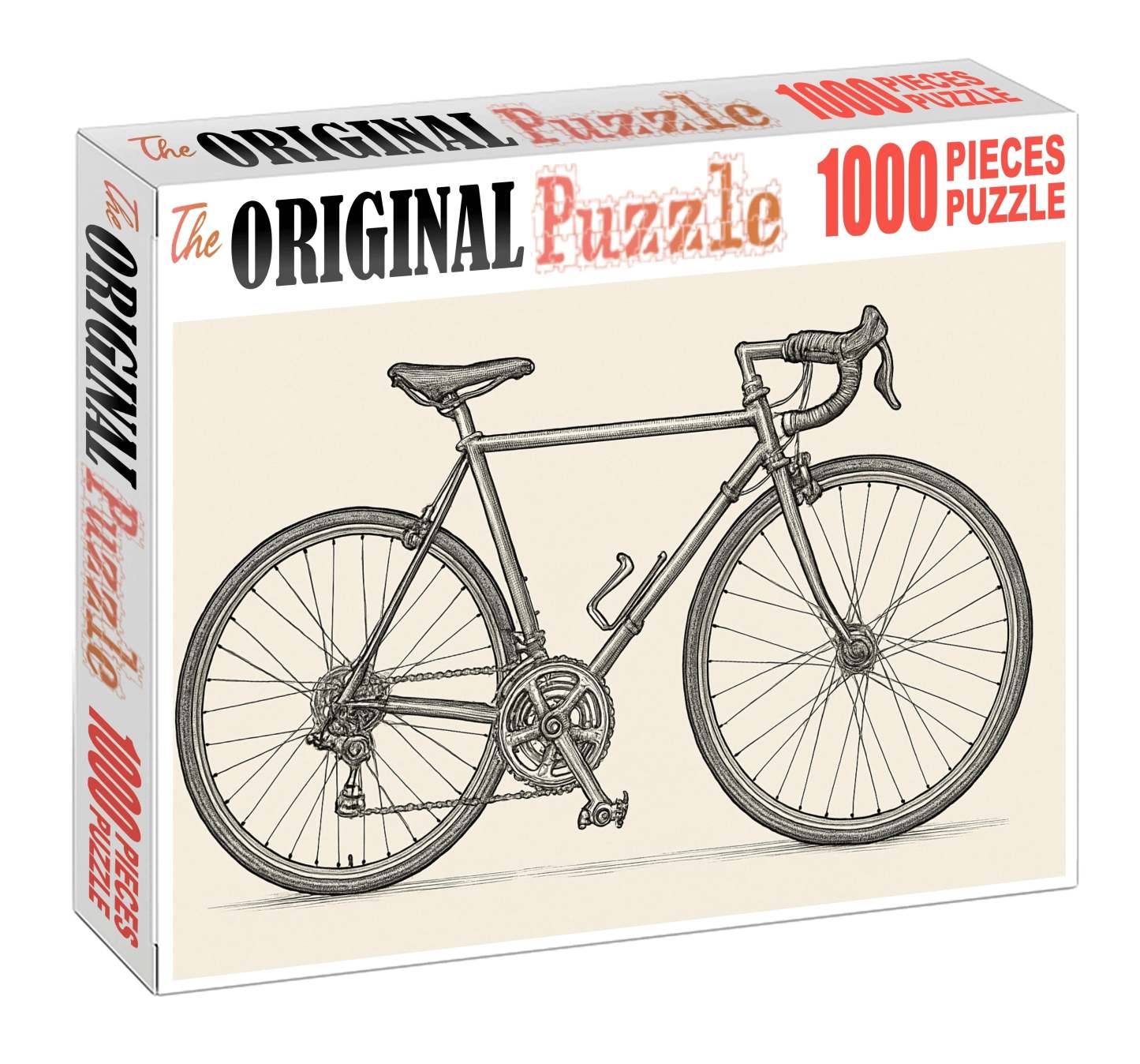Vintage Bicycle Blueprint Technical Pen Line Drawing Puzzle Challenge