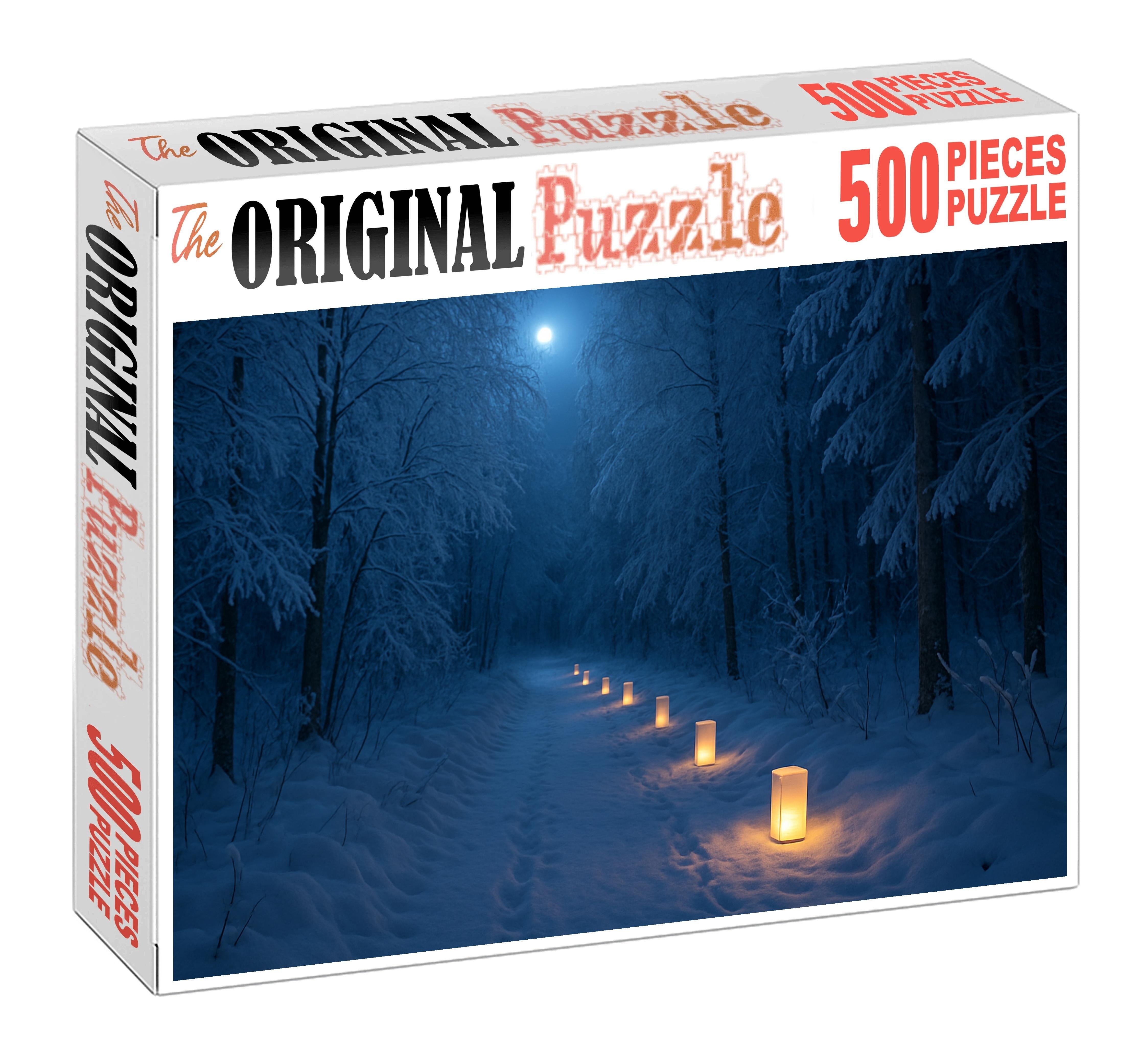 Twilight Snow Lantern Walk Puzzle For Adults