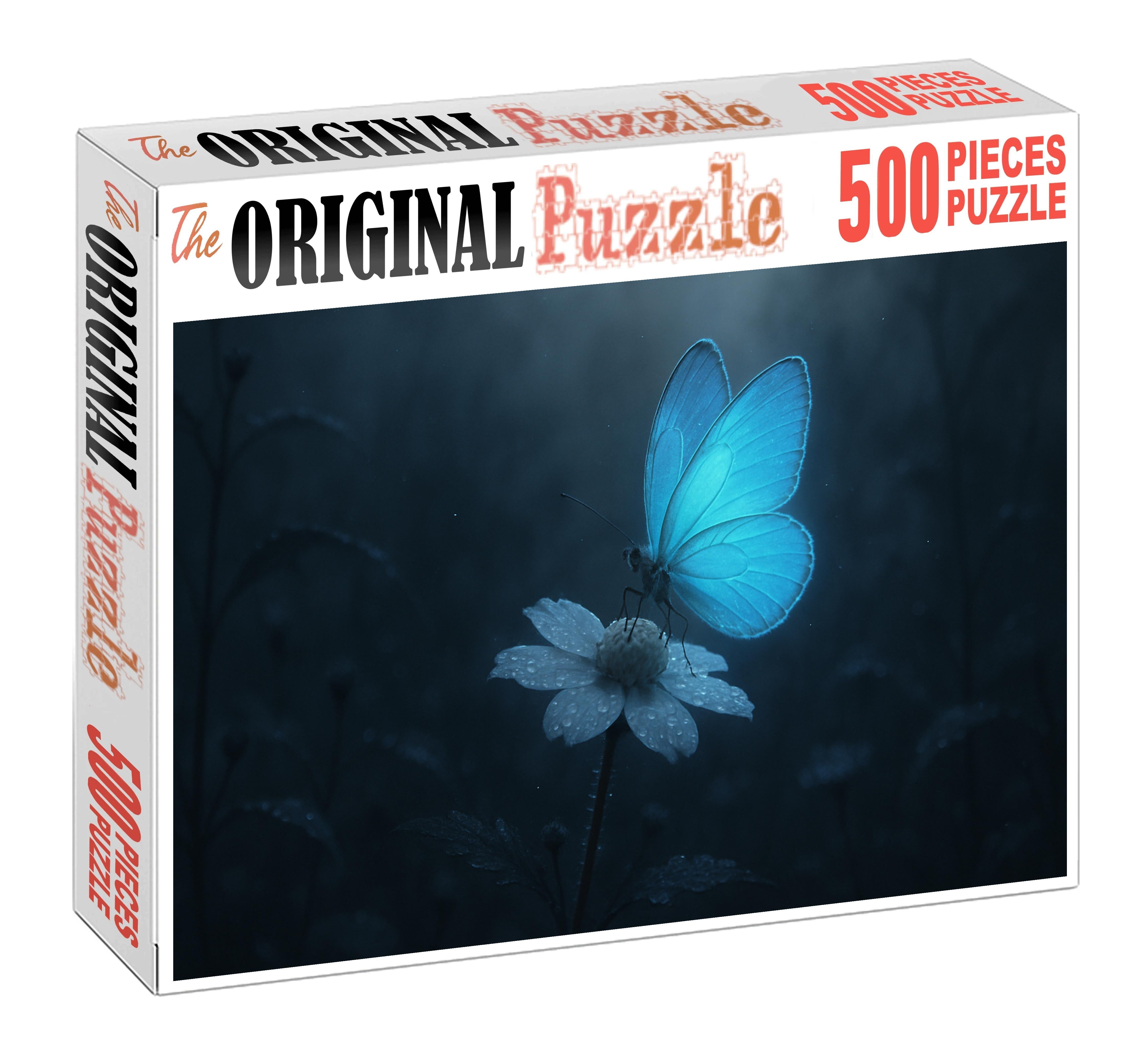 Cerulean Veil Butterfly Ephemeral Glider Of Misty Forests Puzzle Collection