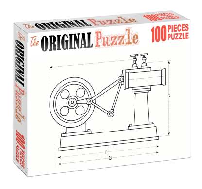 Mechanical Device Schematic Precise Technical Pen Drawing With Clean Linework Mini Puzzle