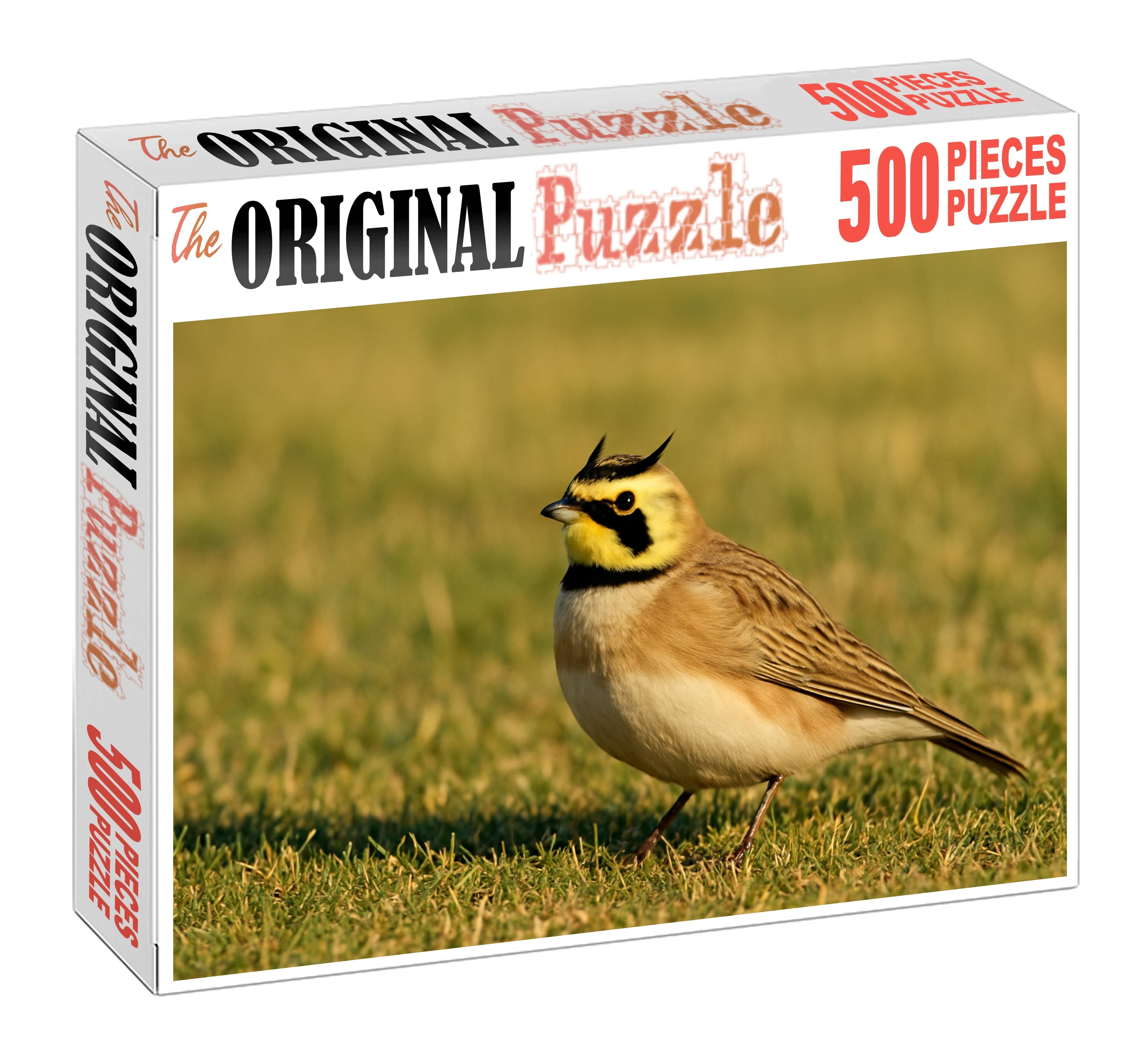 Horned Lark Windswept Grassland Sentinel Challenging Puzzles