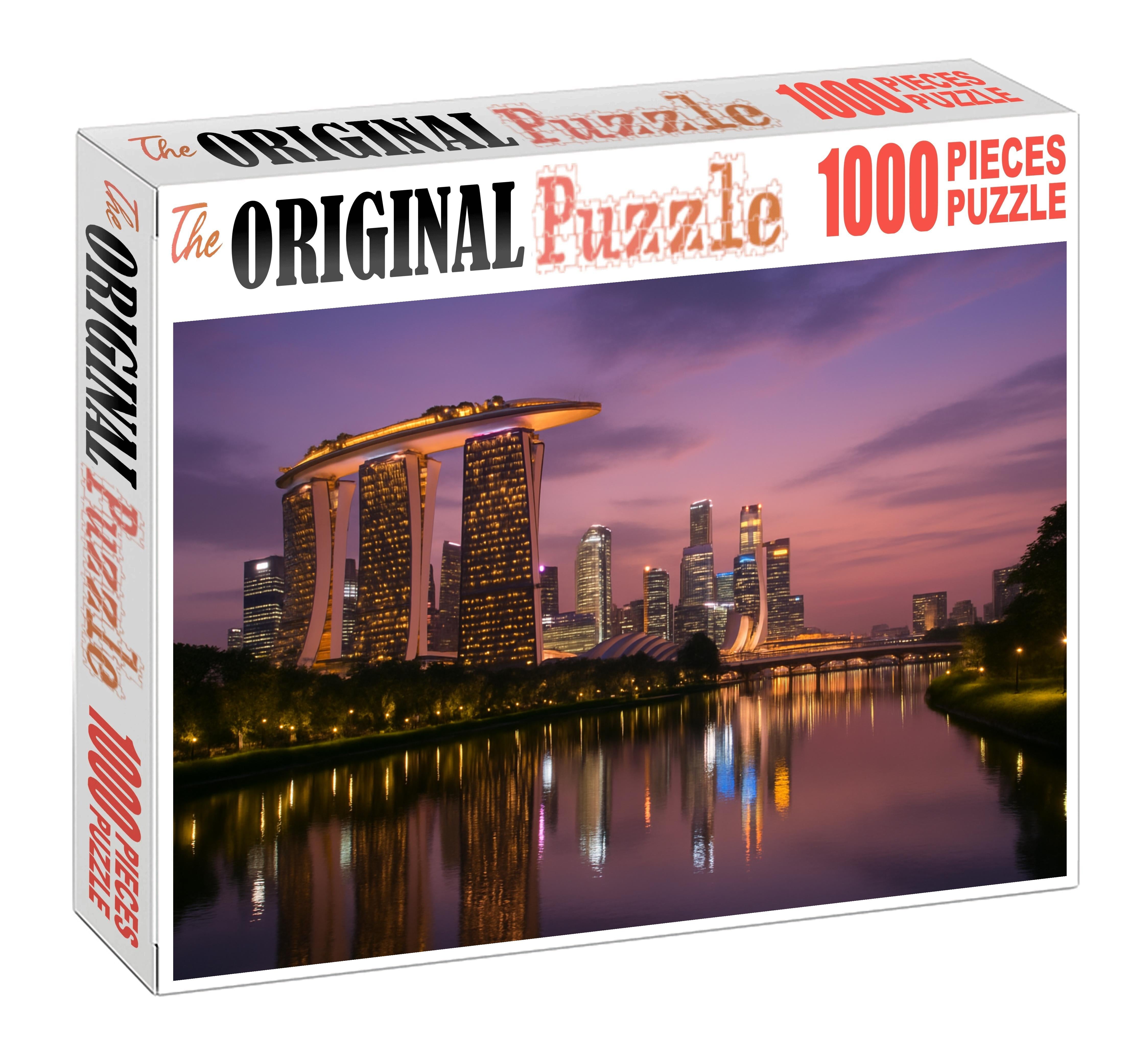 Singapore Marina Bay Skyline Futuristic Waterfront Cluster With Marina Bay Sands Easy Puzzles