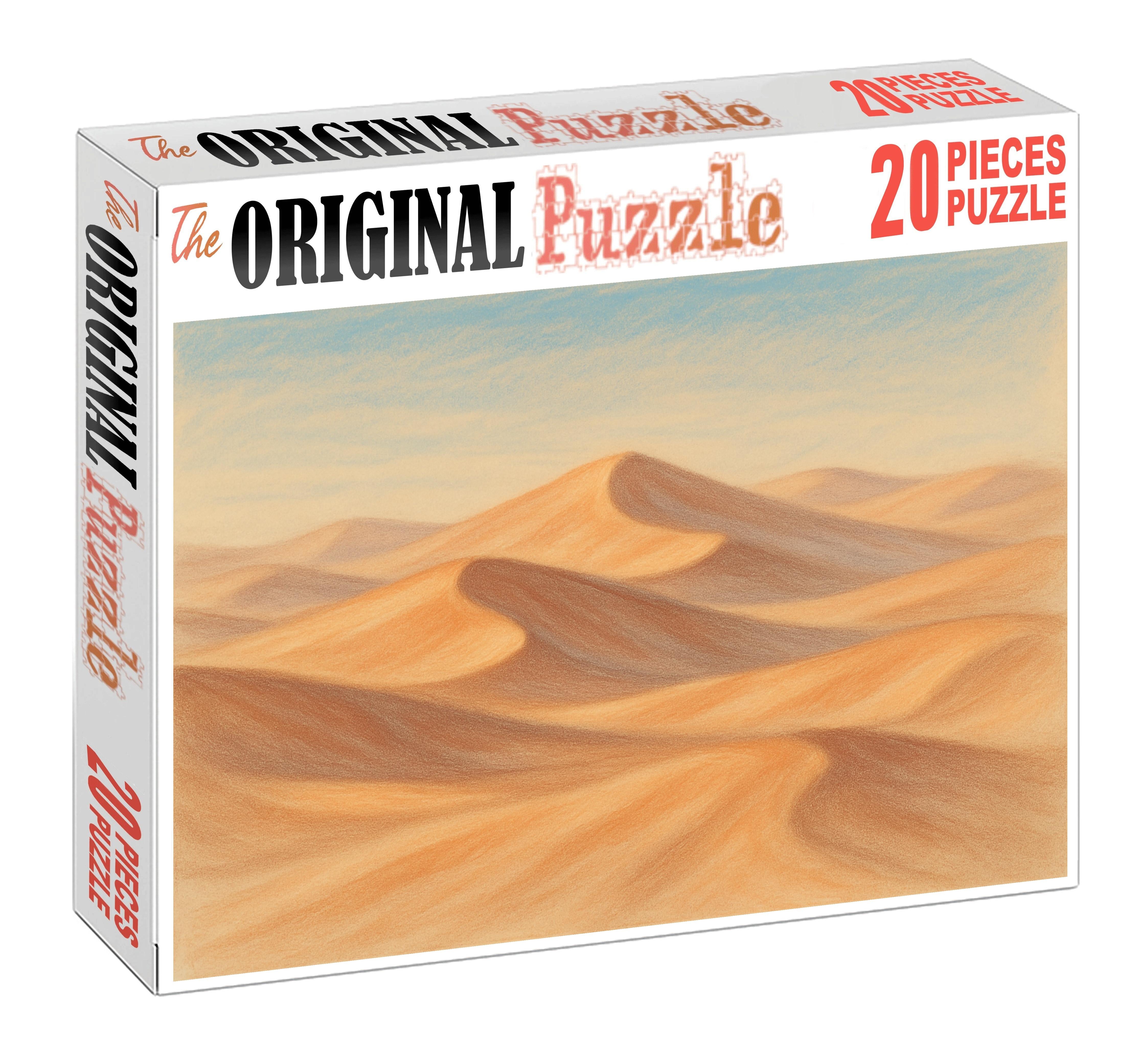 Desert Dunes In Pastel Soft Chalk Landscape Sketch Premium Puzzle Pieces