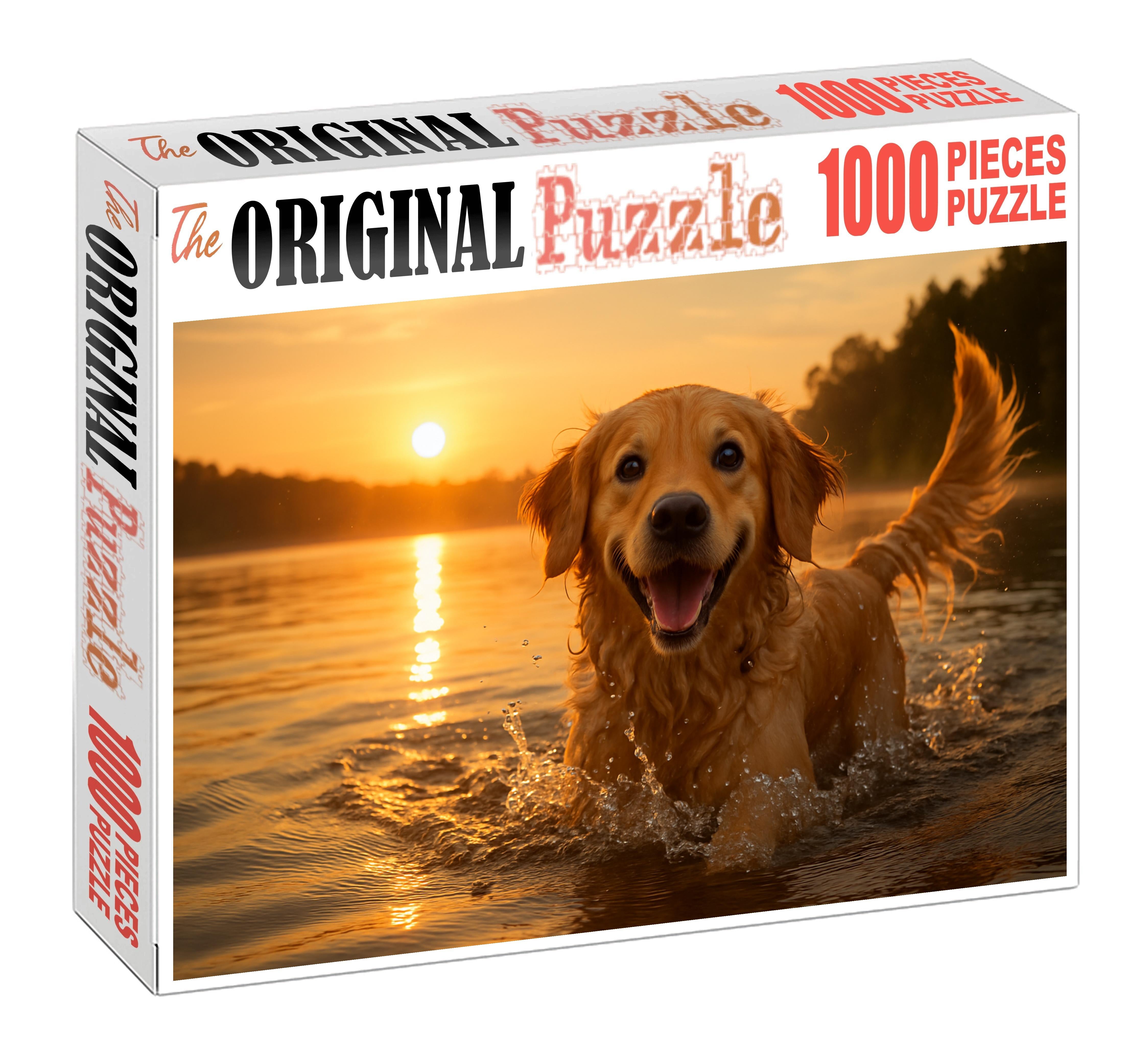 Golden Ripple Medium Curly-coated Retriever With Playful Nature Puzzle Collection