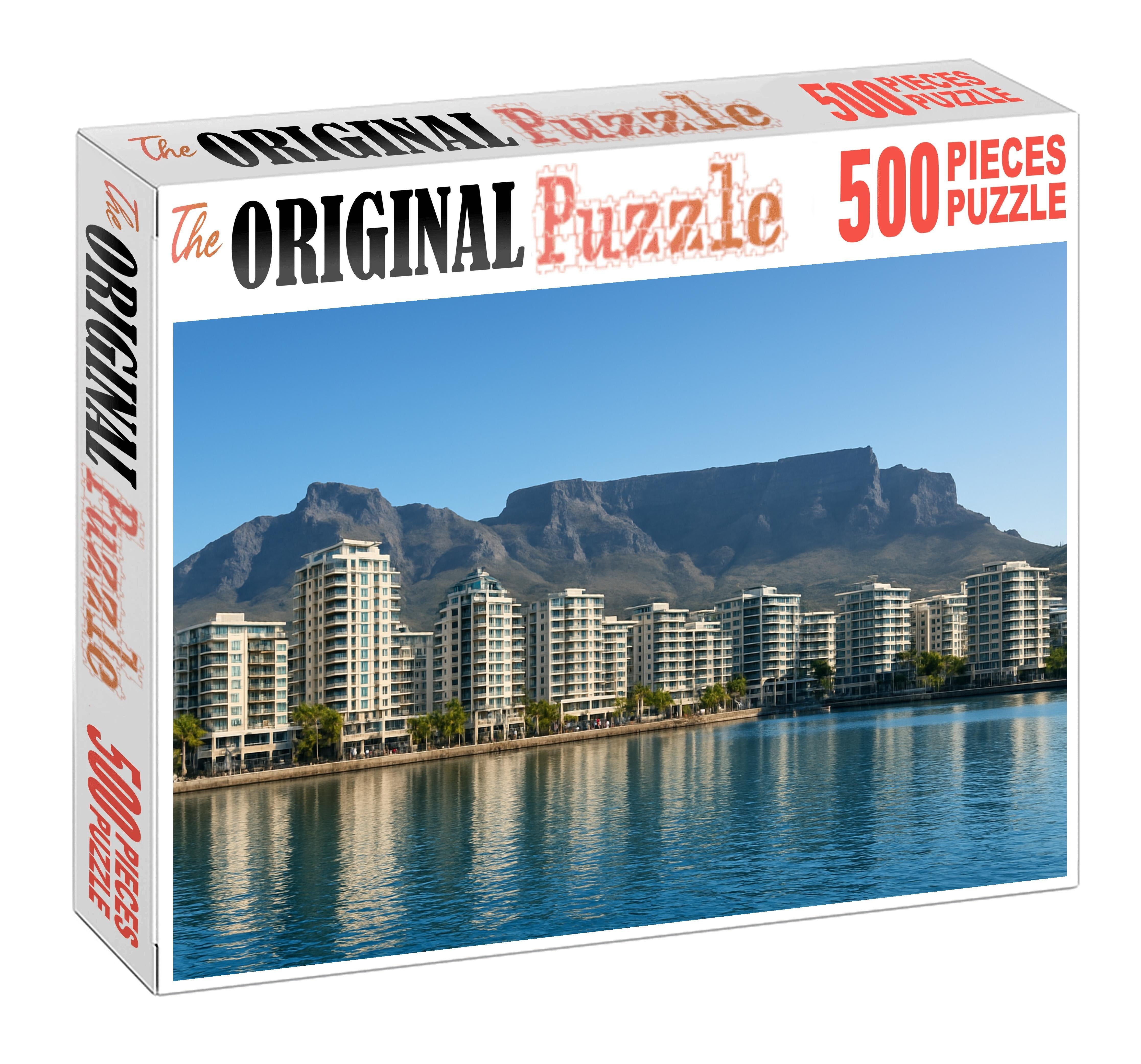 Cape Town Waterfront Skyline Iconic Table Mountain Backdrop With Waterfront High-rises Easy Puzzles