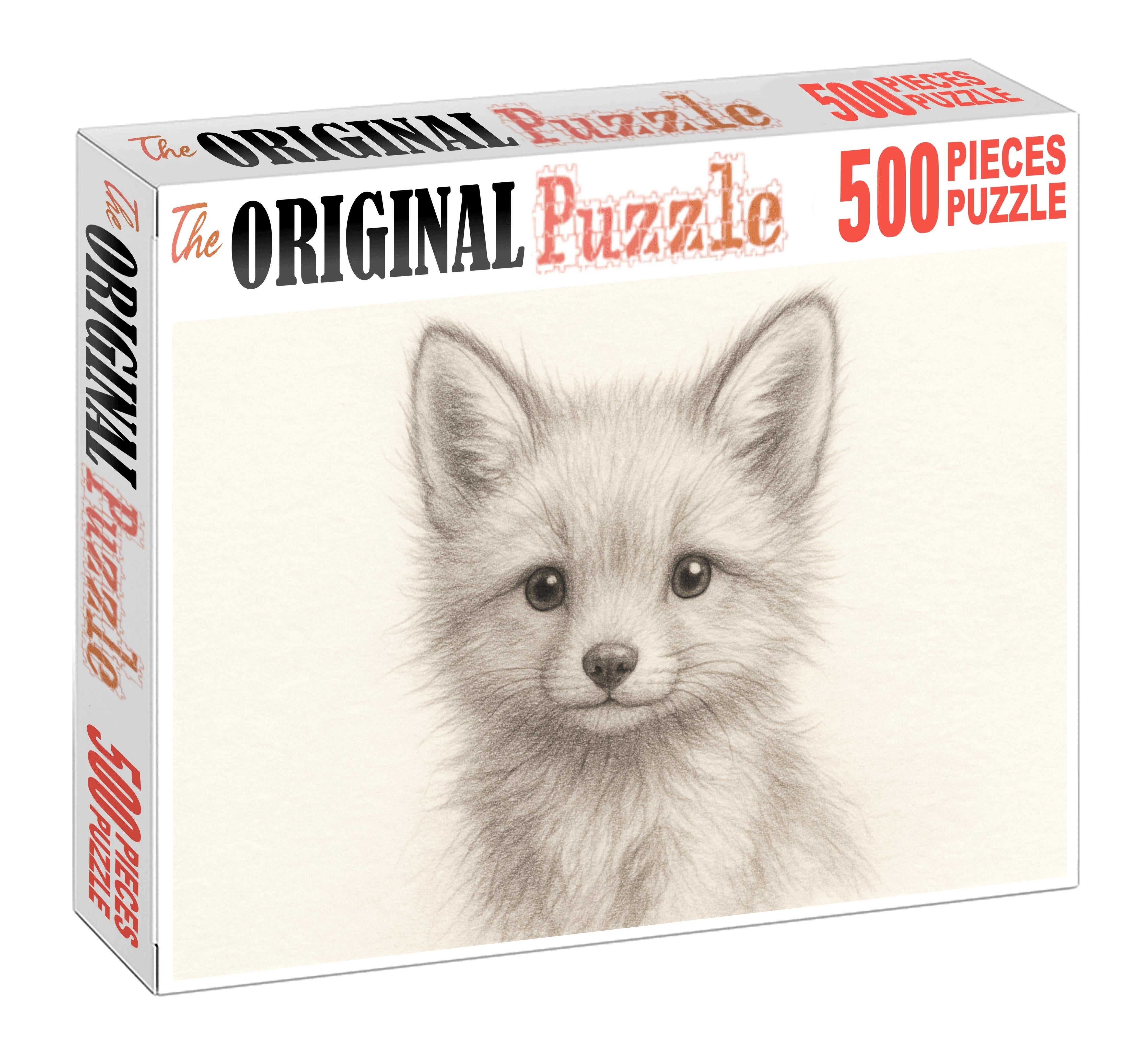 Whimsical Animal Portrait Soft Pencil With Subtle Textural Highlights Custom Jigsaw Puzzle