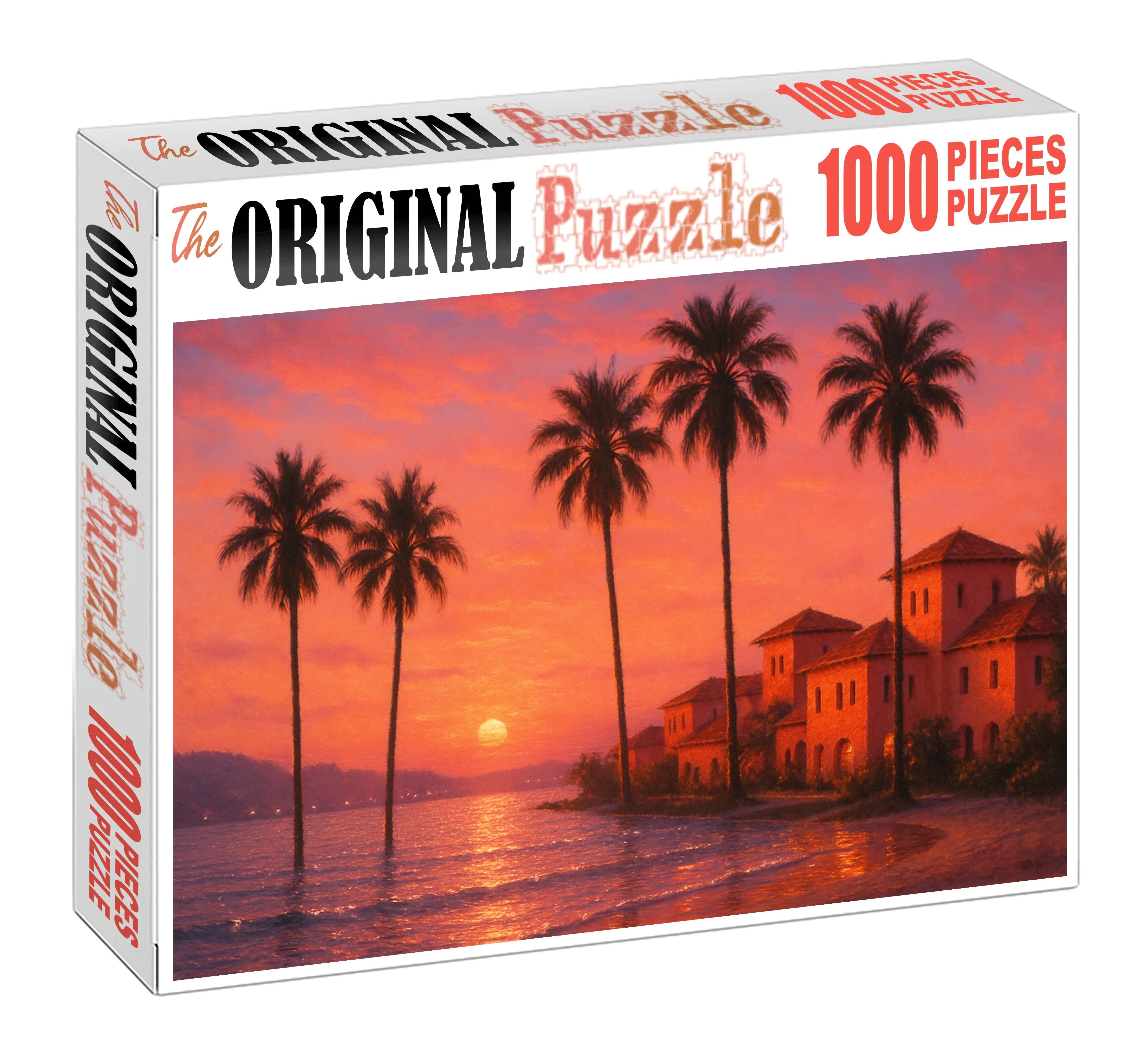 Miami Beach Skyline Pastel-toned Art Deco Meets Modern Palm-lined Waterfront Puzzle For Adults