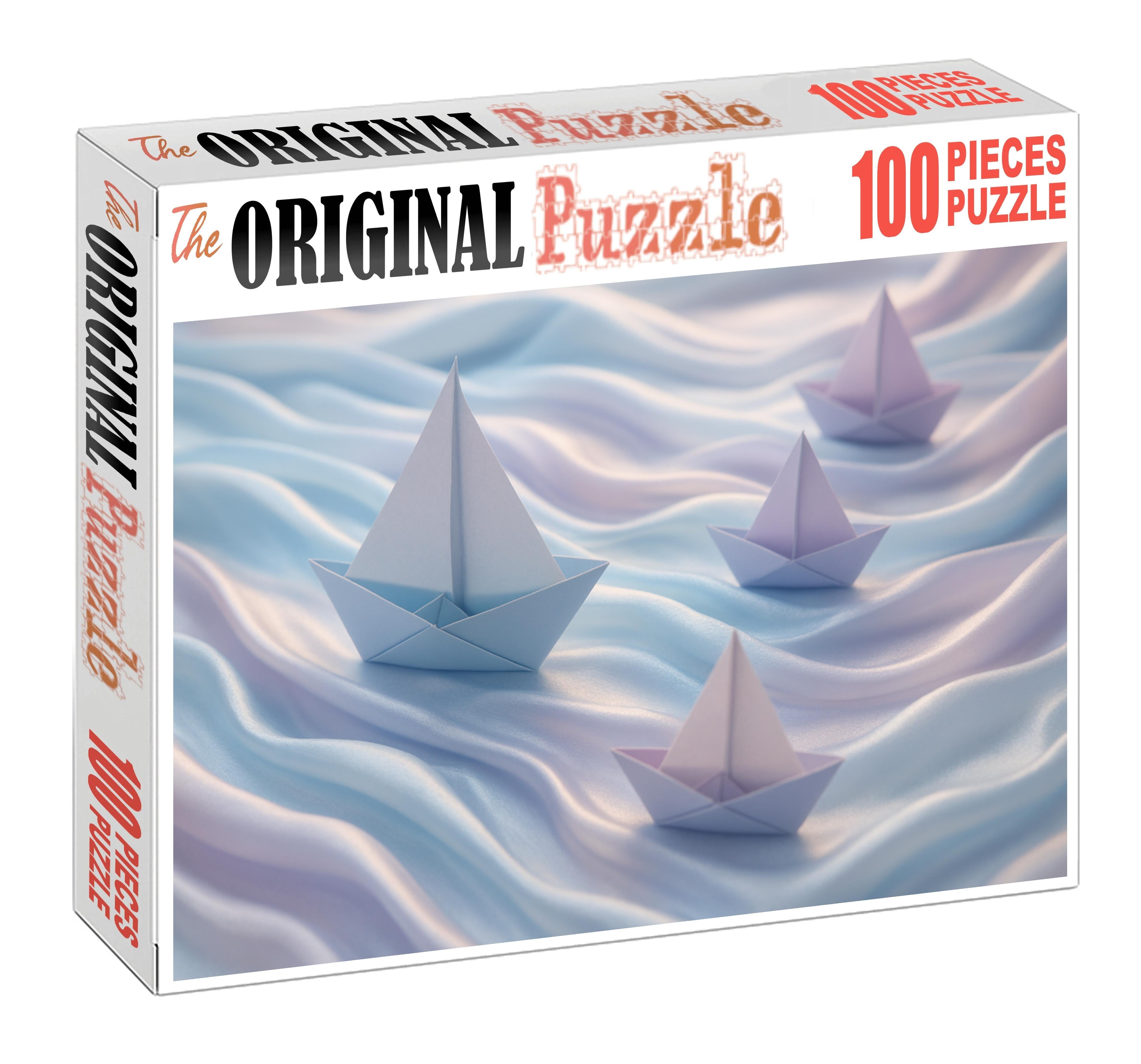 Origami Sailboats On A Ribbon River Puzzle Collection