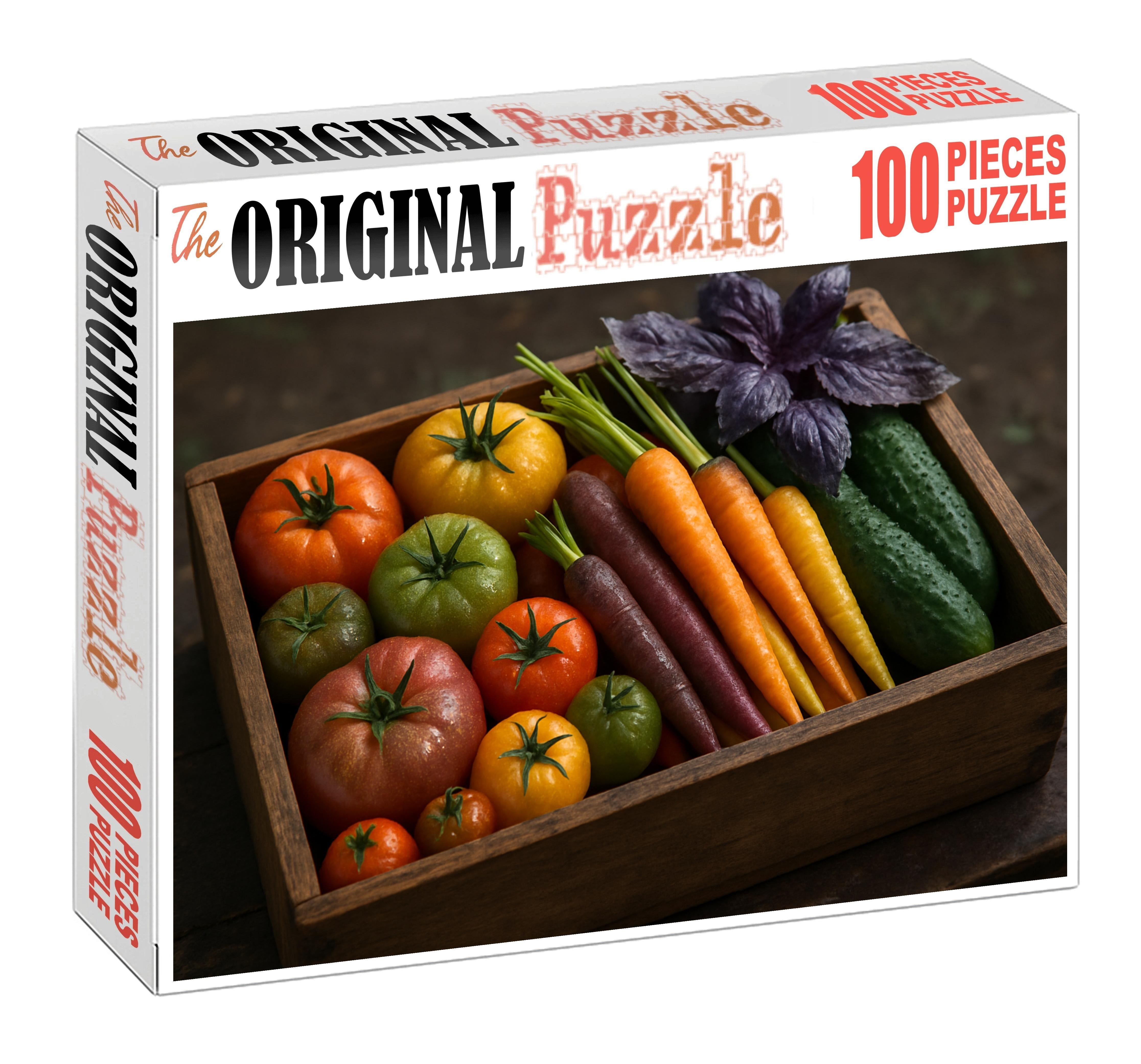 Garden Patch Palette Heirloom Tomatoes With Colorful Greens 20 Piece Puzzle