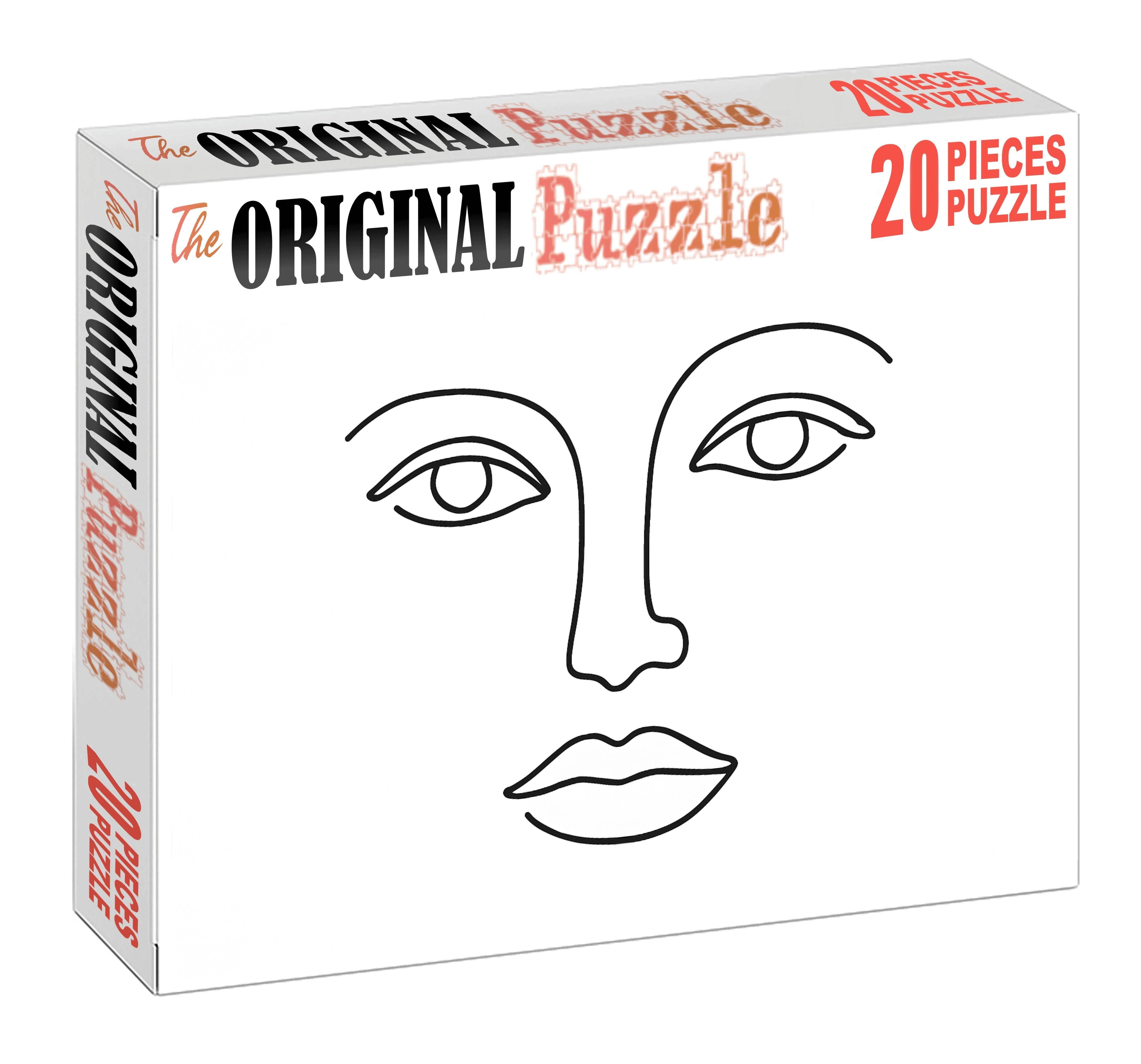 Portrait Study In Contour Lines Minimalist Ink Drawing With Emphasis On Expression 1000 Piece Puzzle