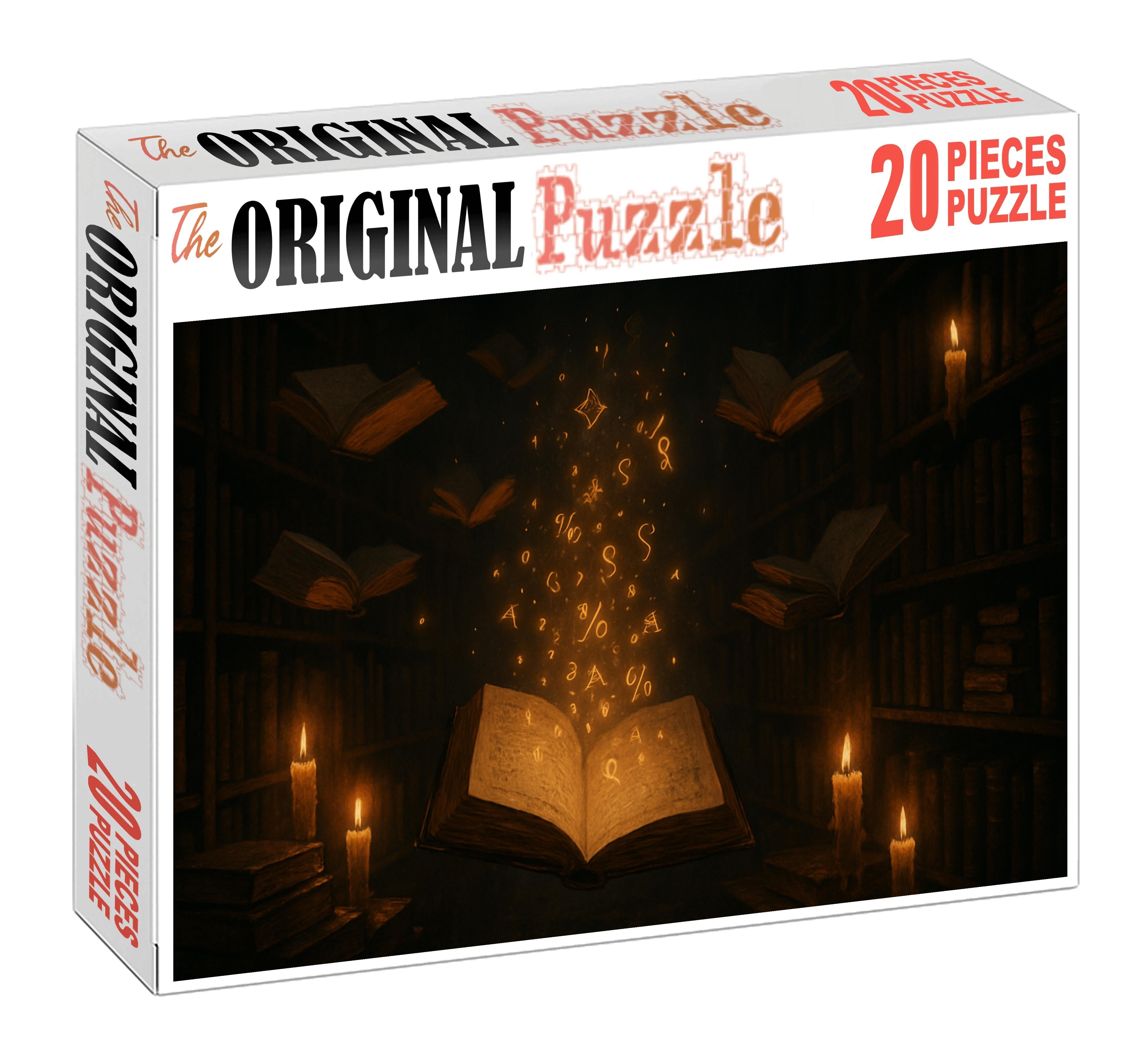 The Candlelit Library Of Floating Books Custom Jigsaw Puzzle