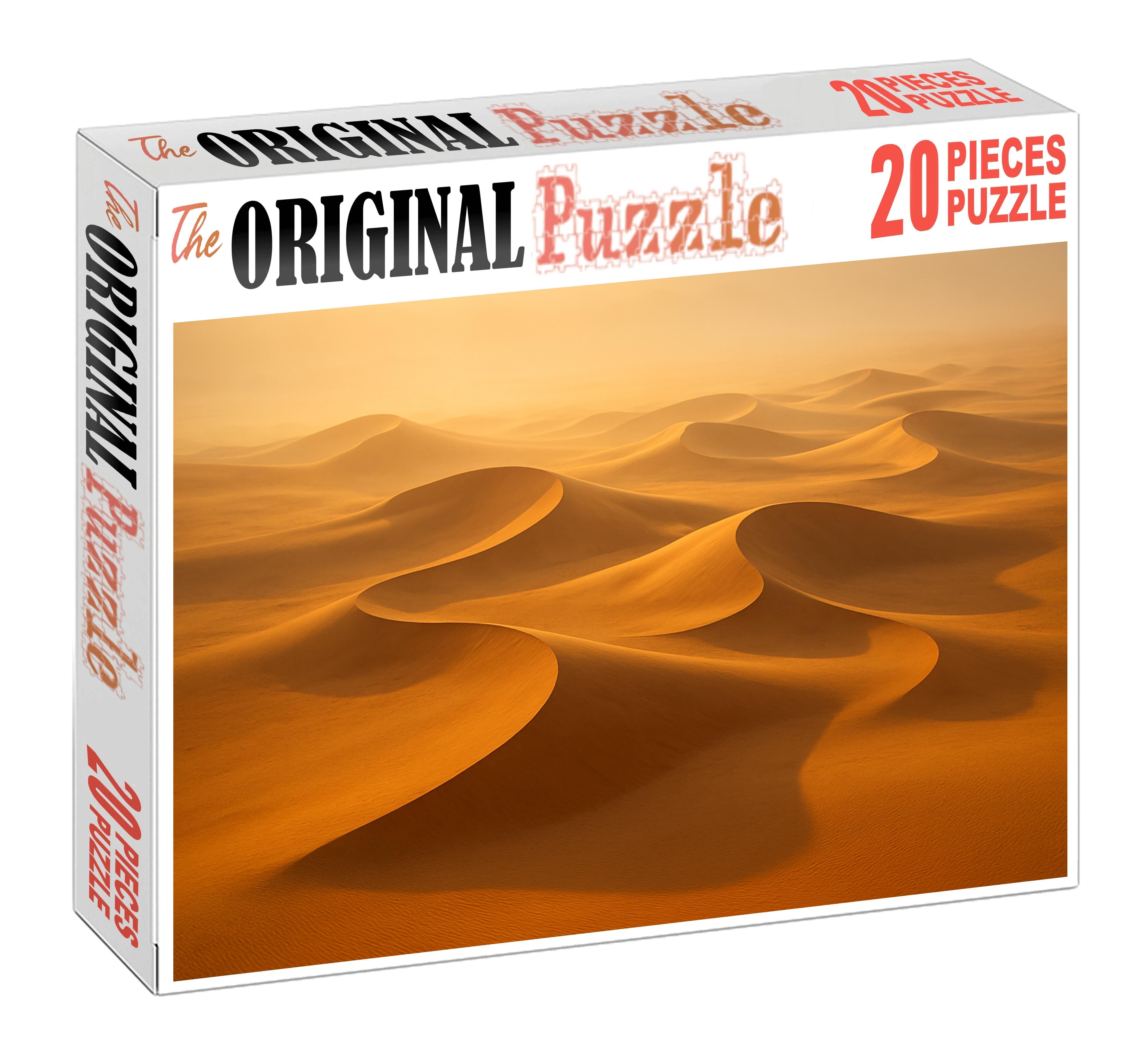 Amber Crest Rolling Hills Of Golden Barchan Dunes At Sunrise Large Format Puzzle