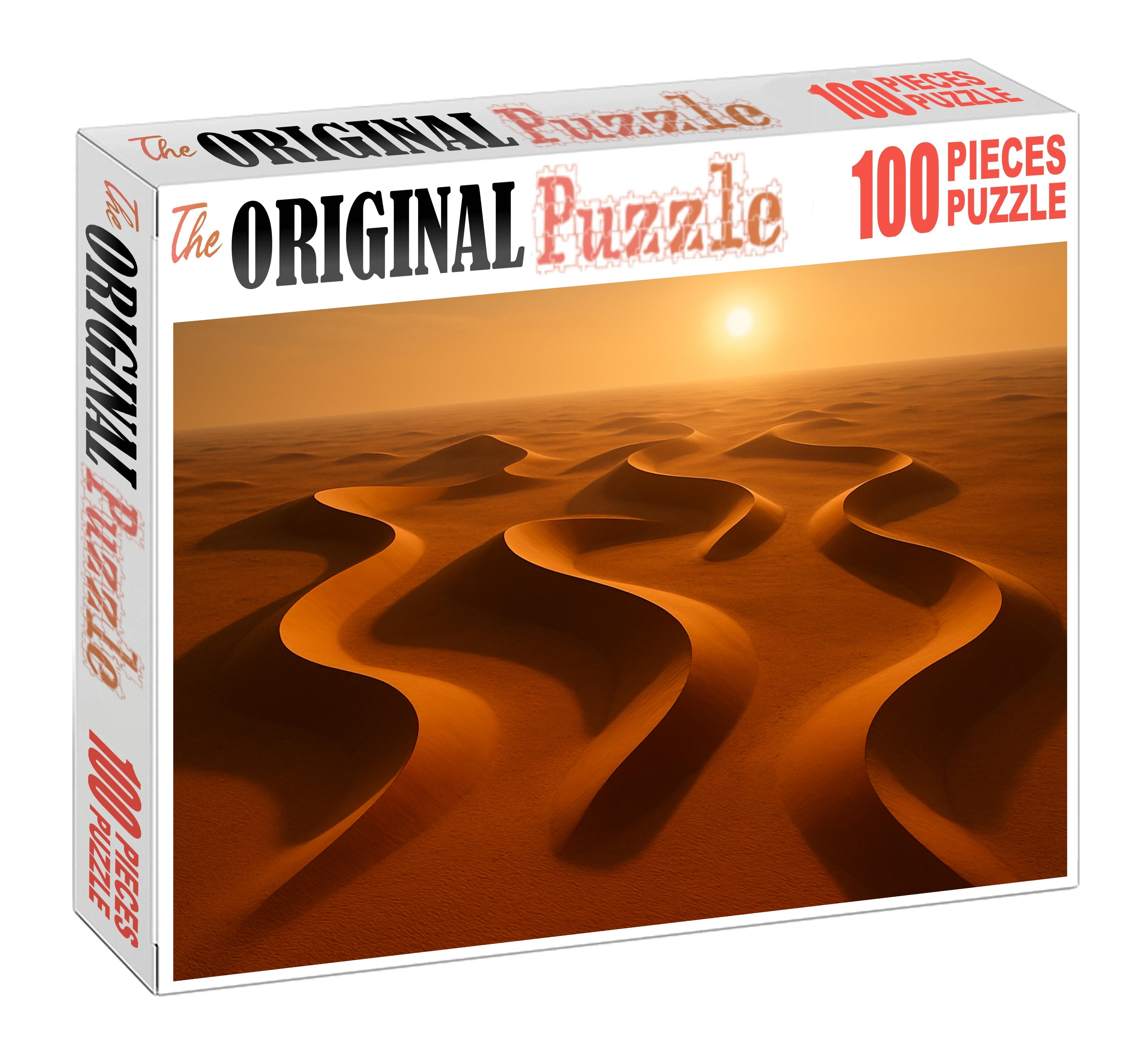 Golden Serpent Dunes Curving Lines Of Liquid Light Premium Puzzle Pieces