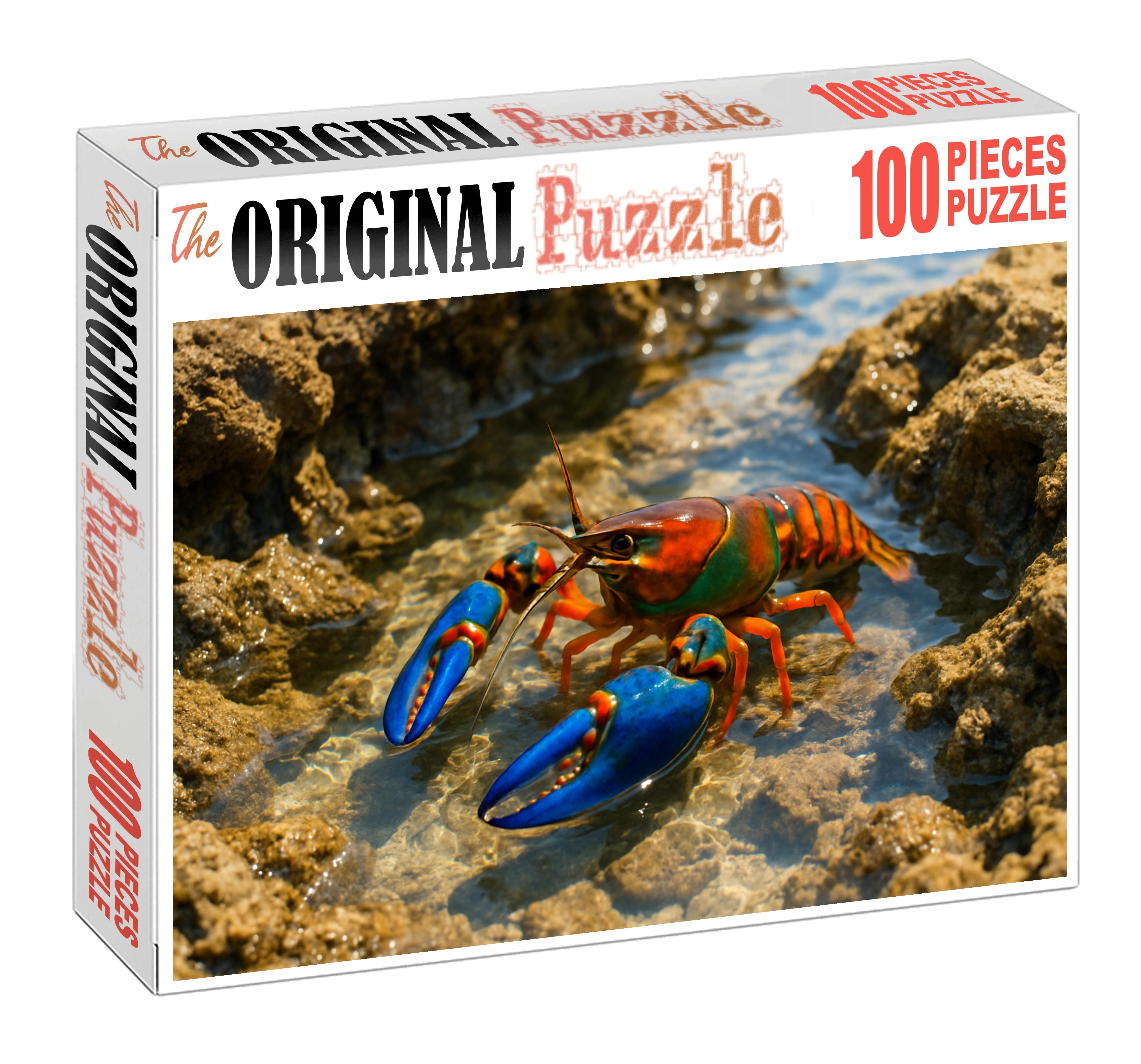 Turquoise Drift Walker Marine Crustacean With Vibrant Blue Claws Mini Puzzle