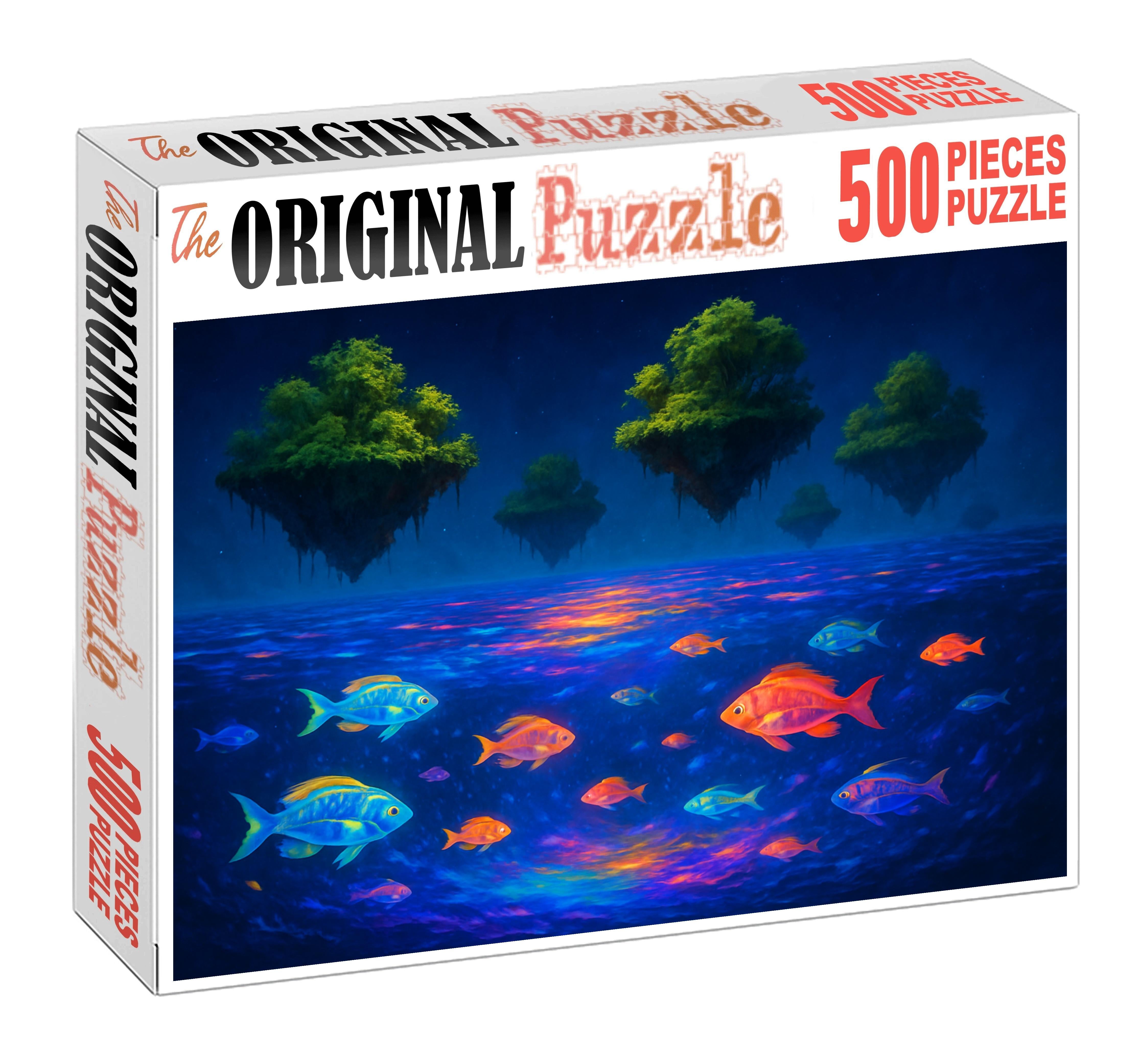 The Infinite Aquarium Endless Seas Of Luminescent Fishes And Floating Islands Unique Puzzle Design