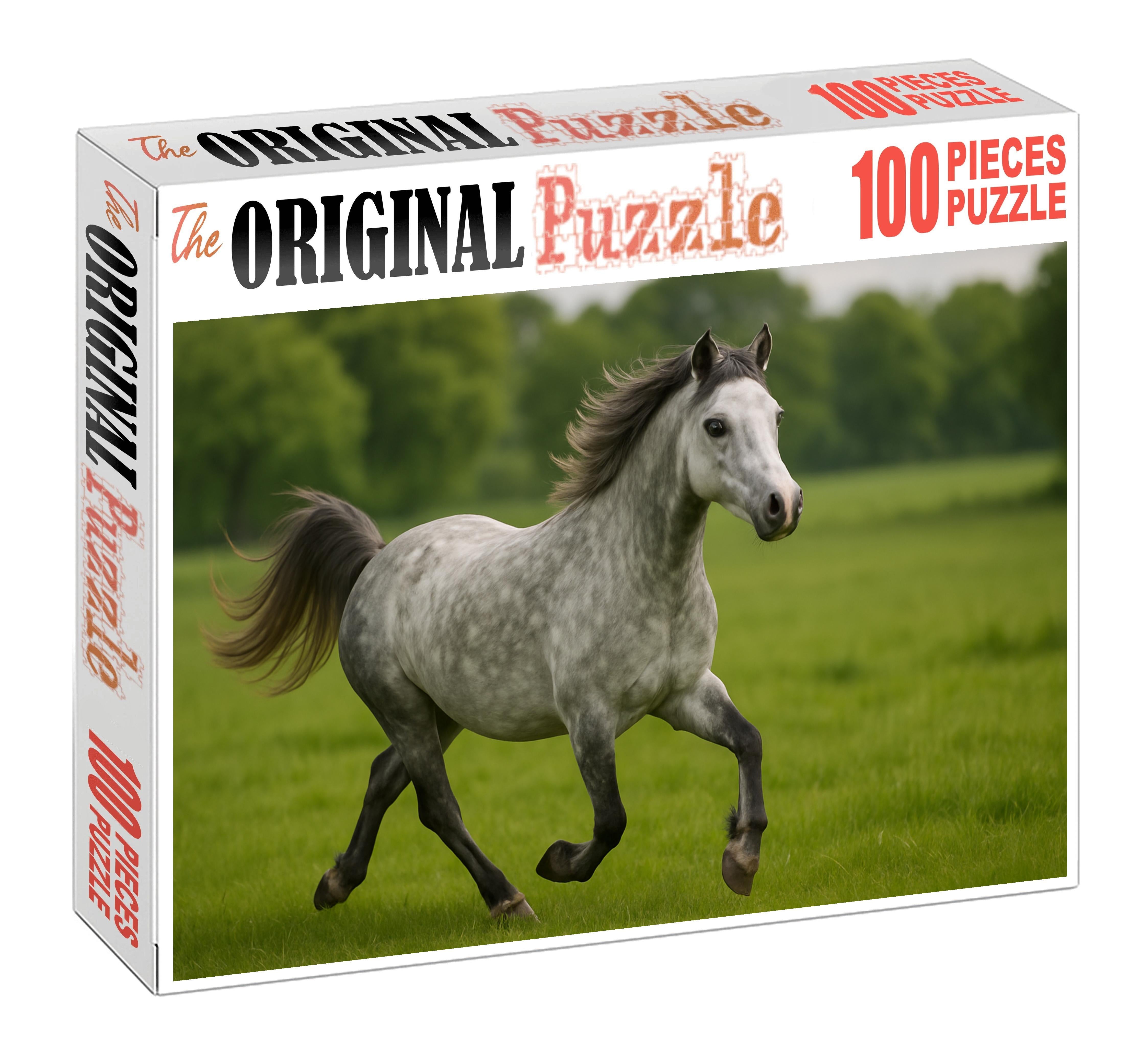 Silver Lining Welsh Pony Dapple Gray Mare With Playful Disposition Large Format Puzzle