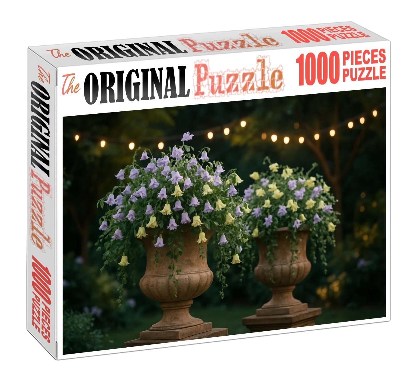 Twilight Garden Glow Lavender And Soft Yellow Blooms In Rustic Urns 50 Piece Puzzle