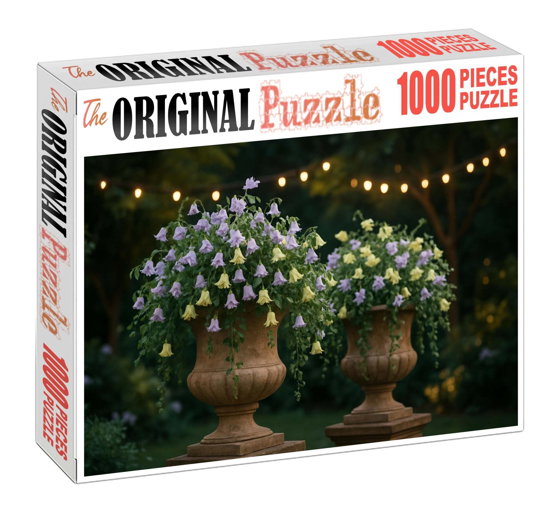 Twilight Garden Glow Lavender And Soft Yellow Blooms In Rustic Urns 50 Piece Puzzle