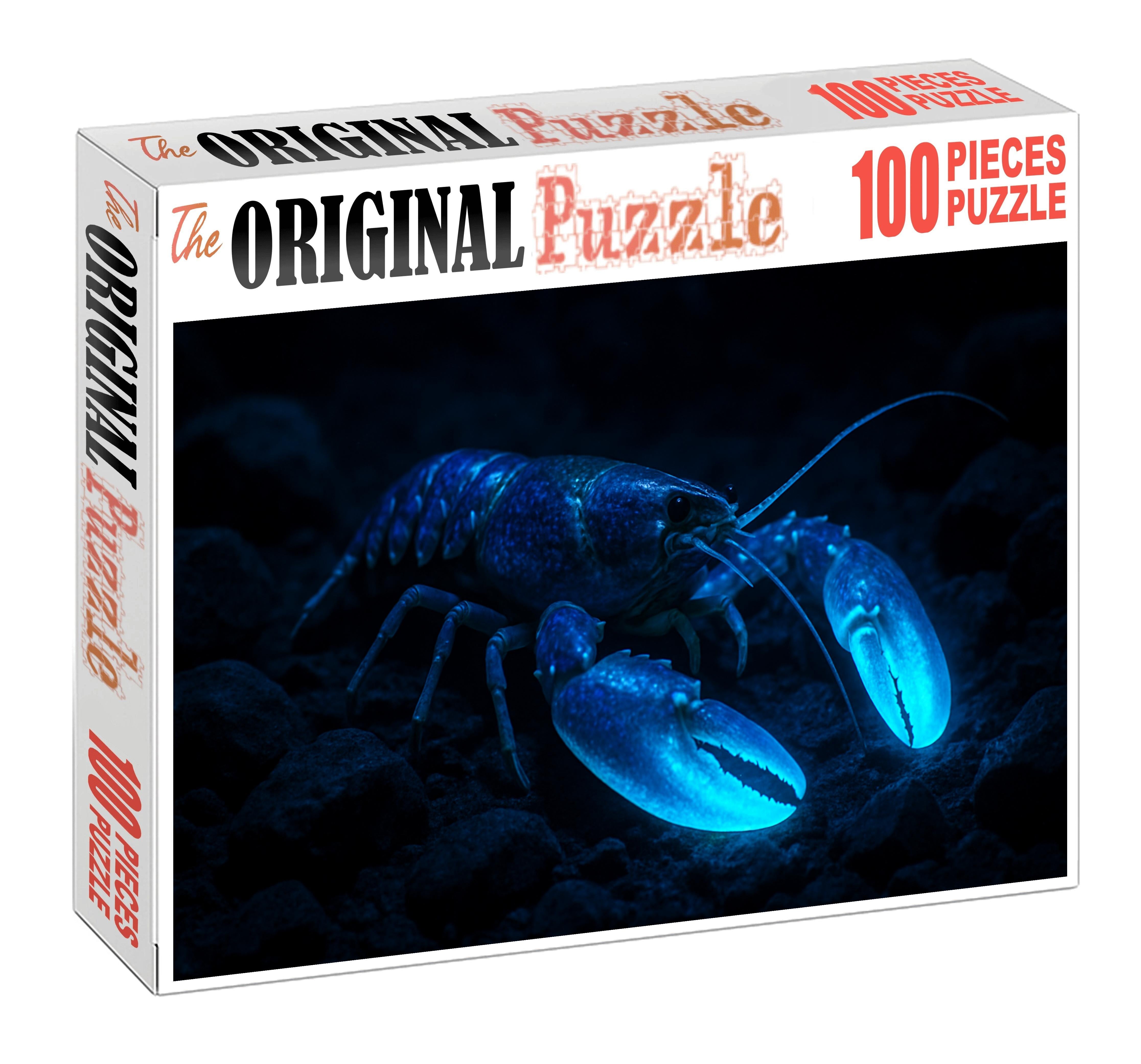 Sapphire Abyssal Crawler Deep-sea Crustacean With Luminescent Claws Premium Puzzle Pieces
