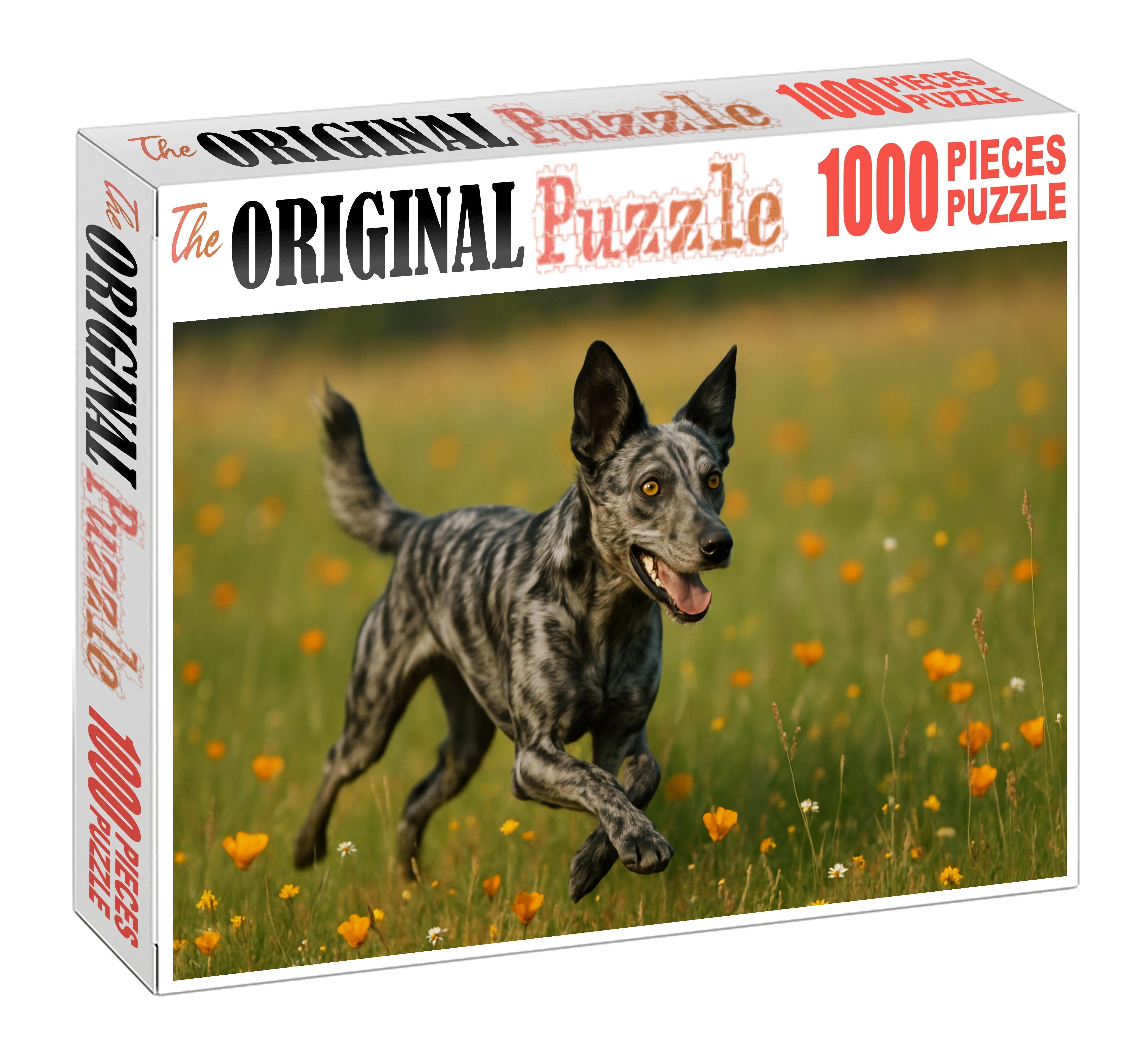 Silver Ripple Shimmering Gray Merle Herding Dog With Spirited Energy 200 Piece Puzzle